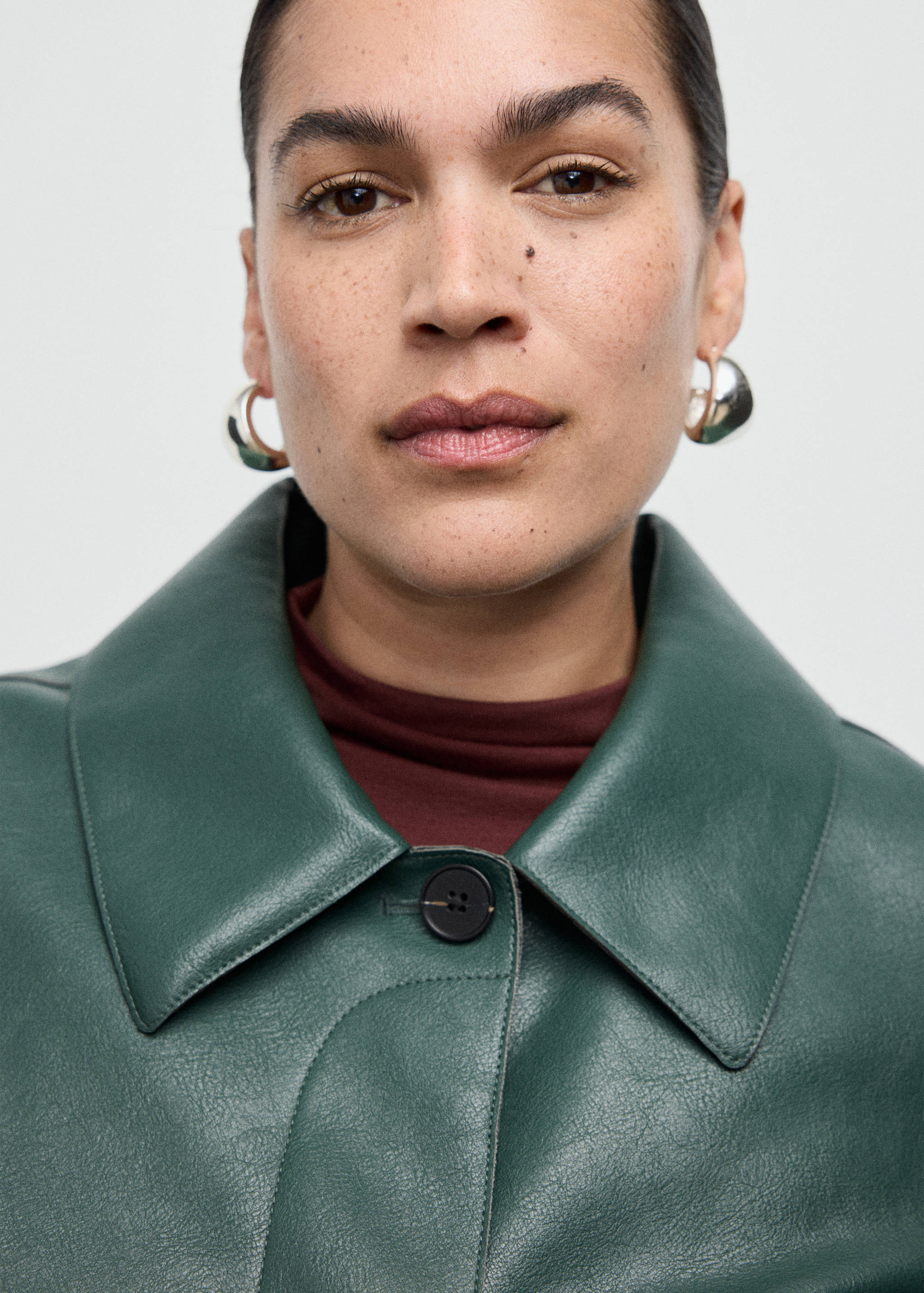 Faux-leather jacket with pockets - Details of the article 4