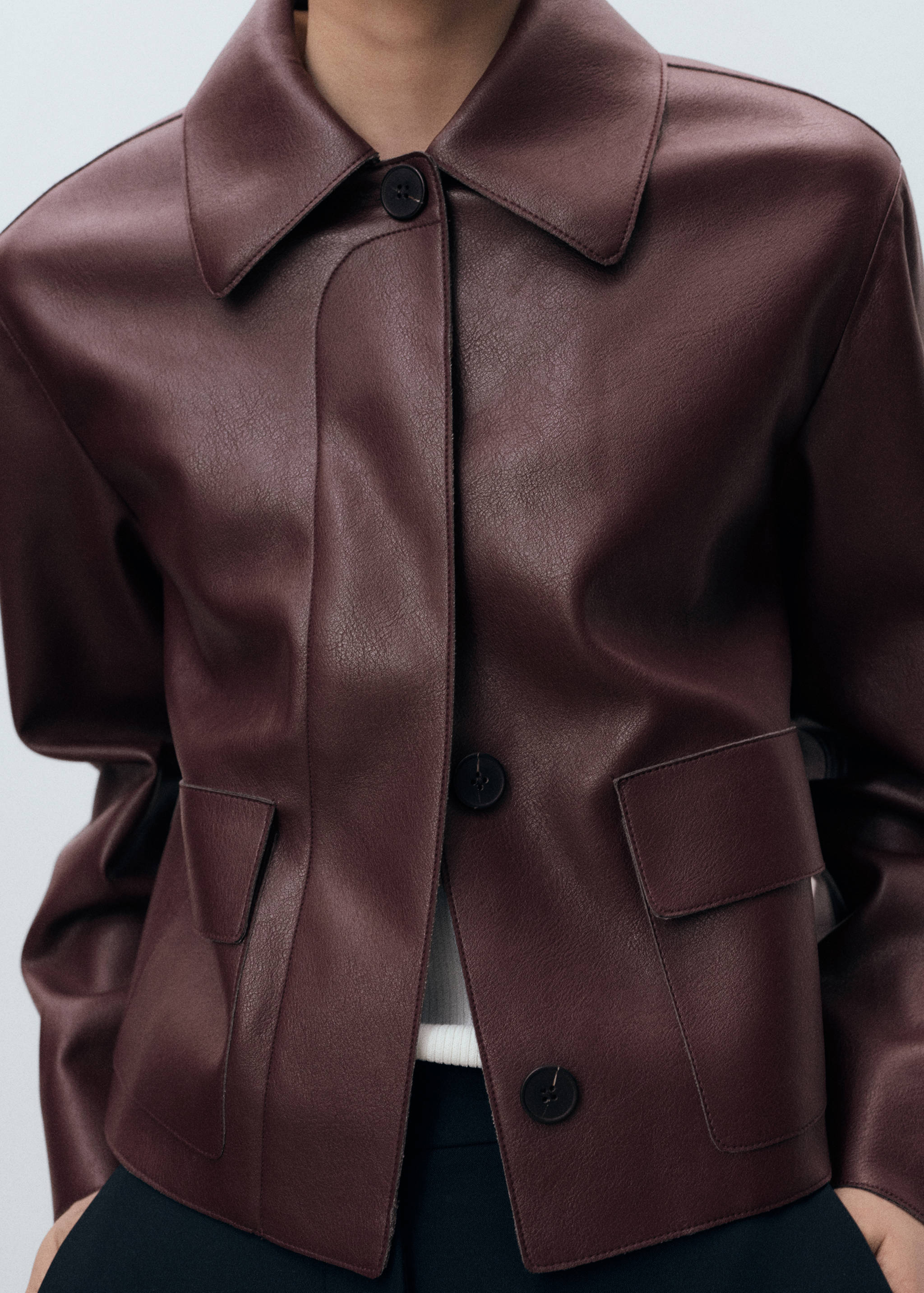 Faux-leather jacket with pockets - Details of the article 3