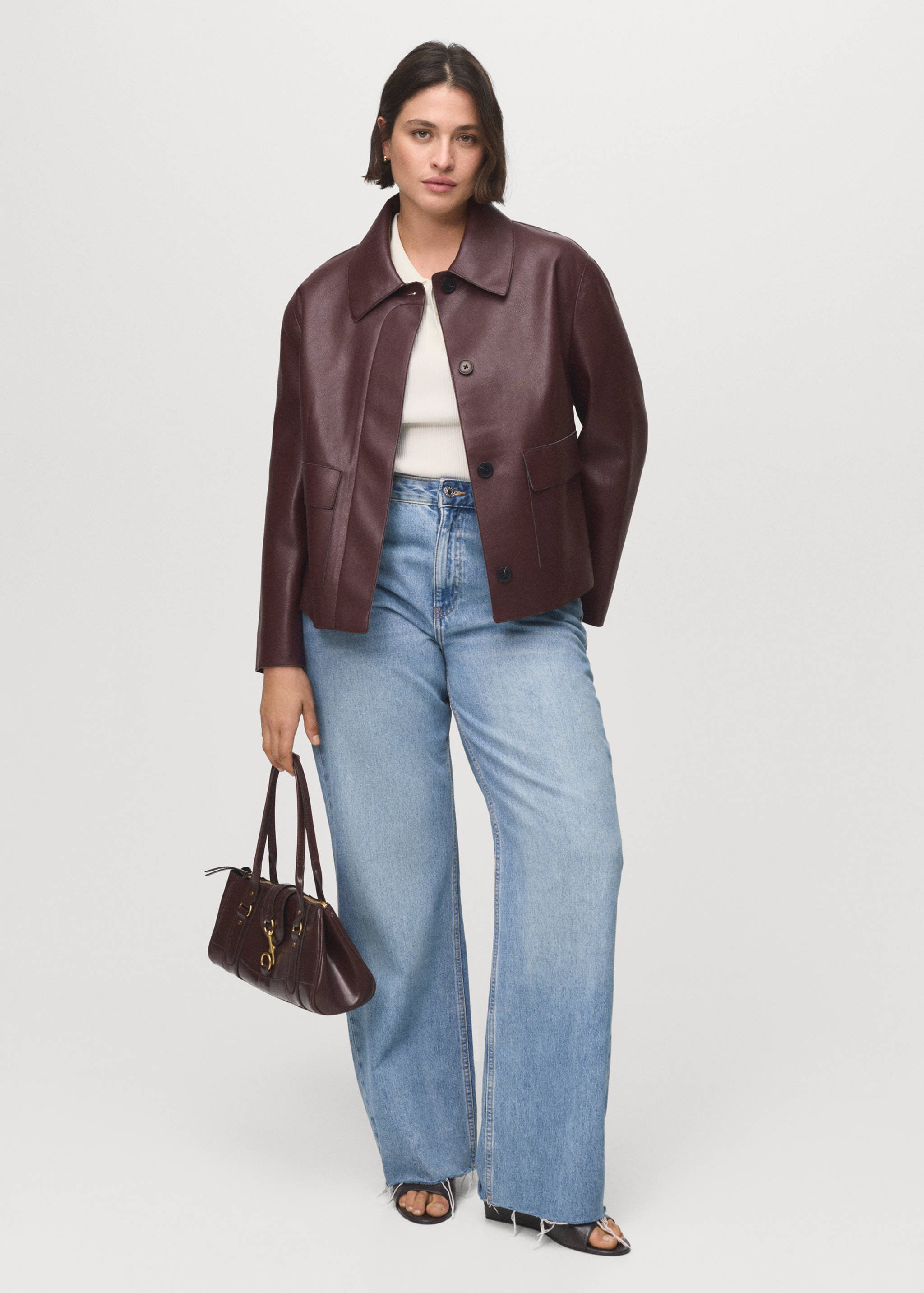 Faux-leather jacket with pockets - Details of the article 6
