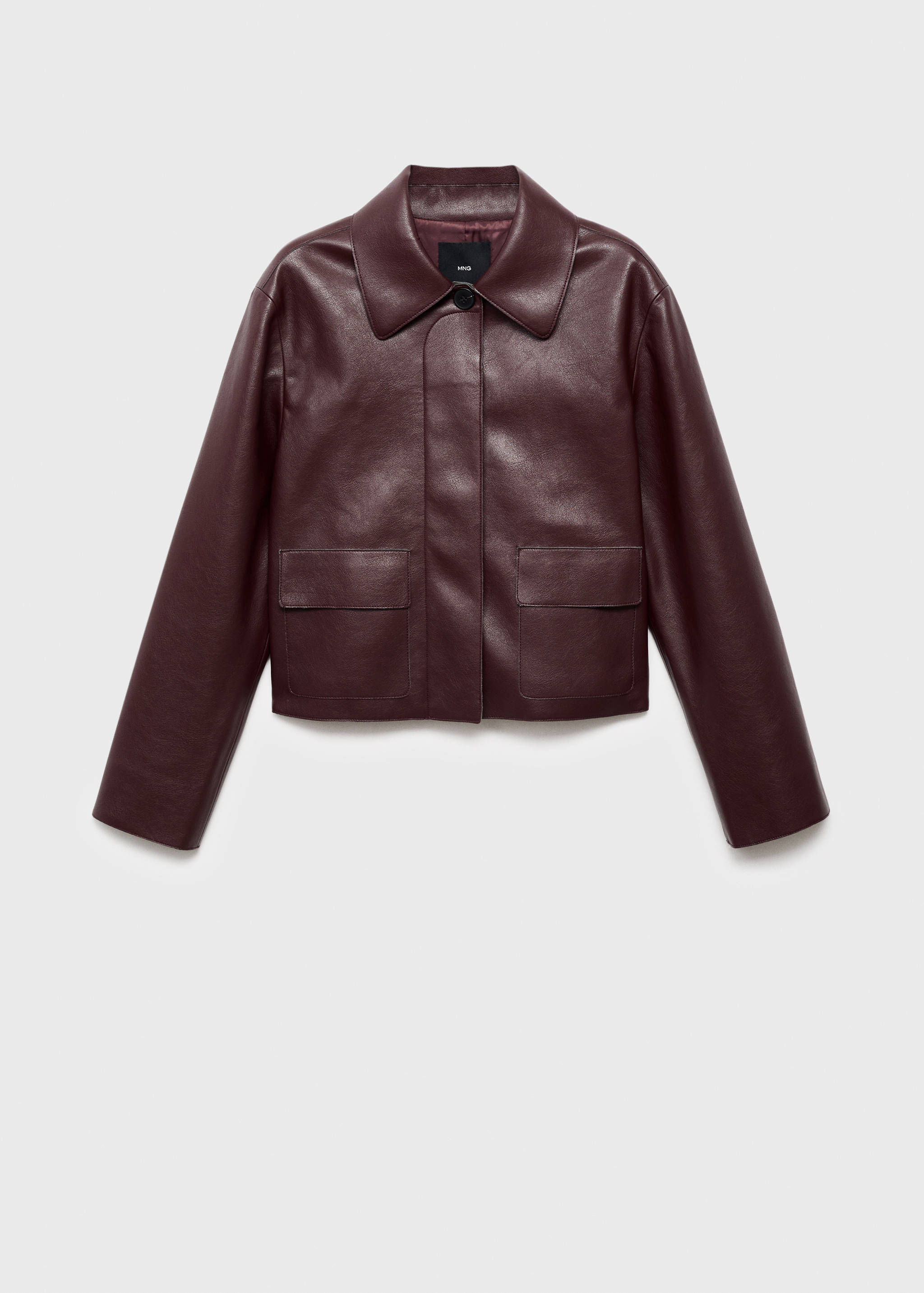 Faux-leather jacket with pockets - Article without model