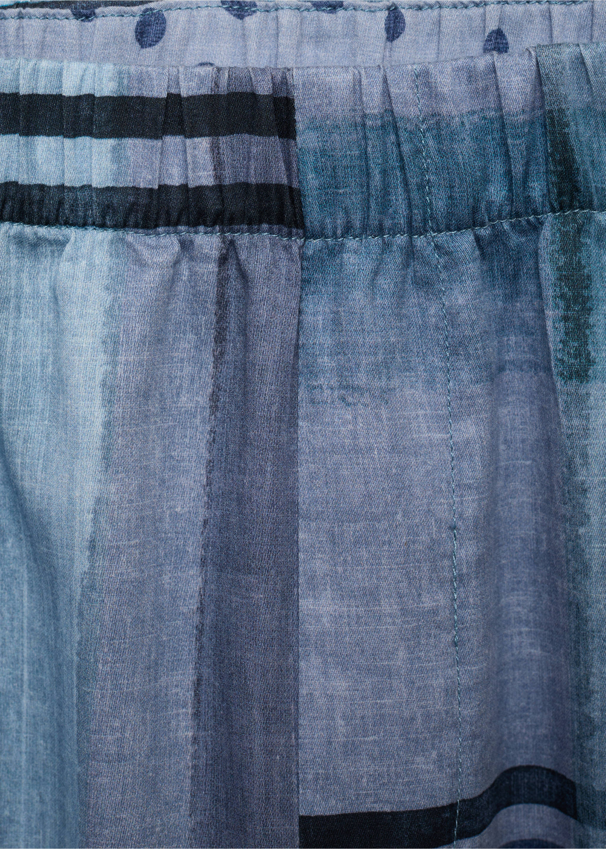 Pantalon pyjama imprimé passepoil - Détail de l'article 8, Bleu encre. Ref: 17094436-00.