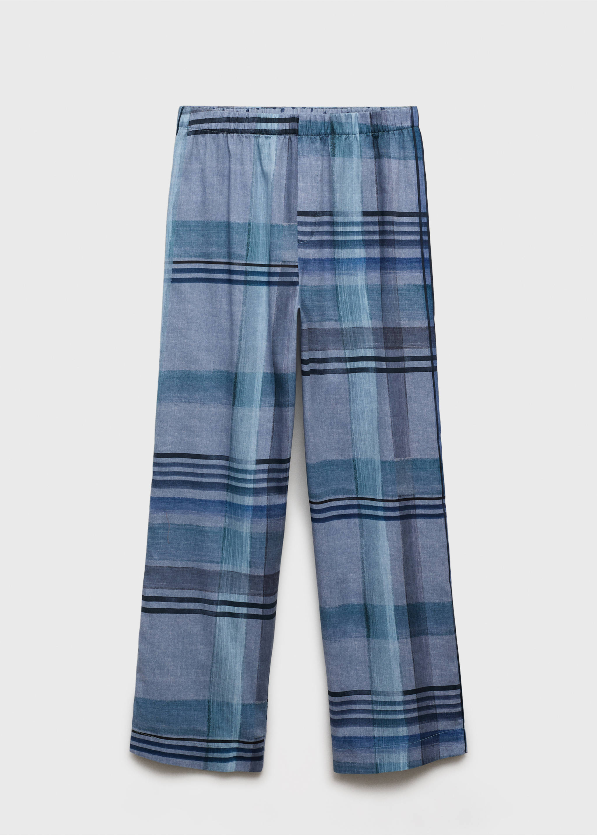 Pantaloni de pijama cu imprimeu piping - Articol fără model, Albastru-cerneală. Ref: 17094436-00.