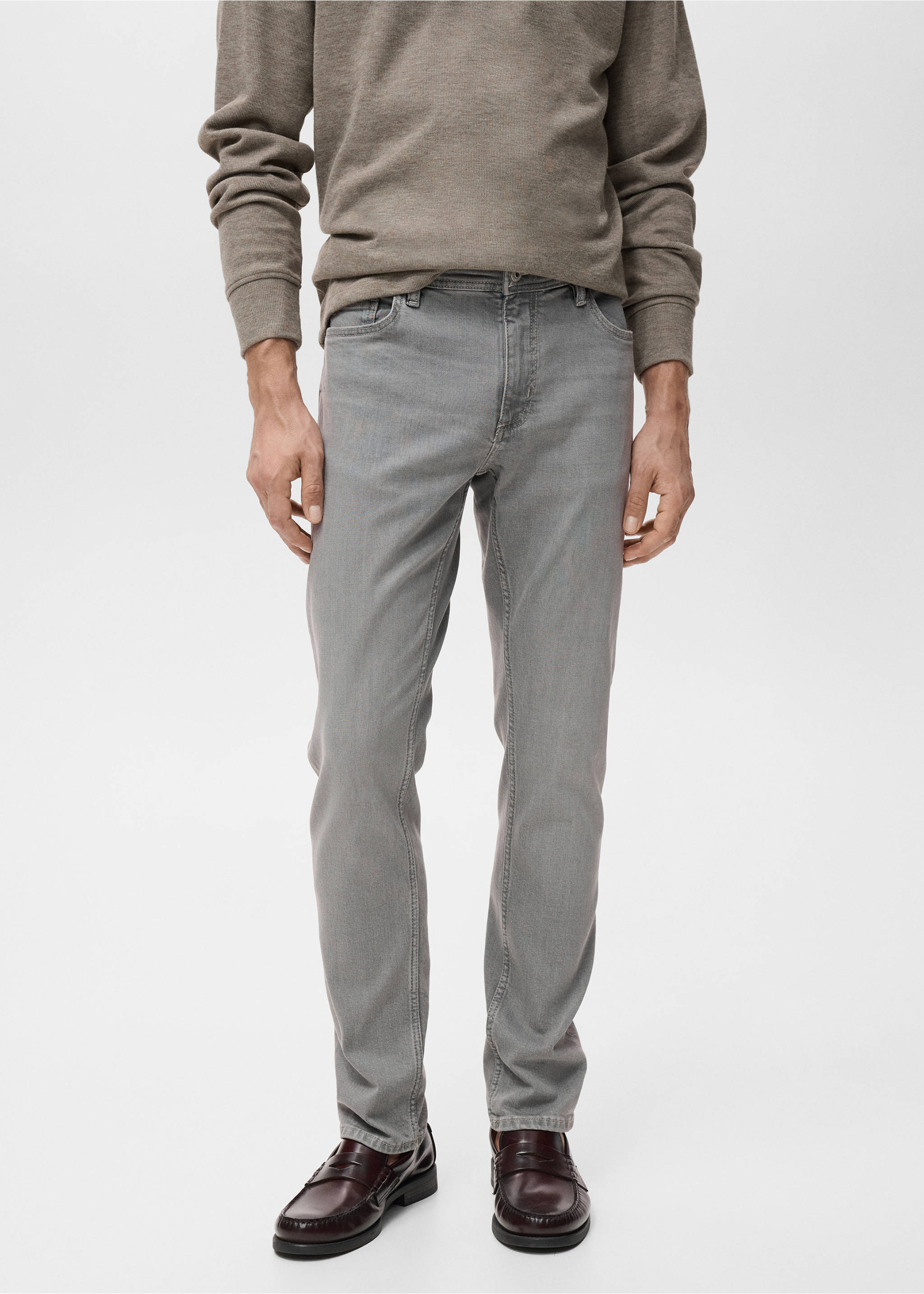 Texans Jan slim fit rentat gris - Pla mig, Gris denim. Ref: 17094437-00.