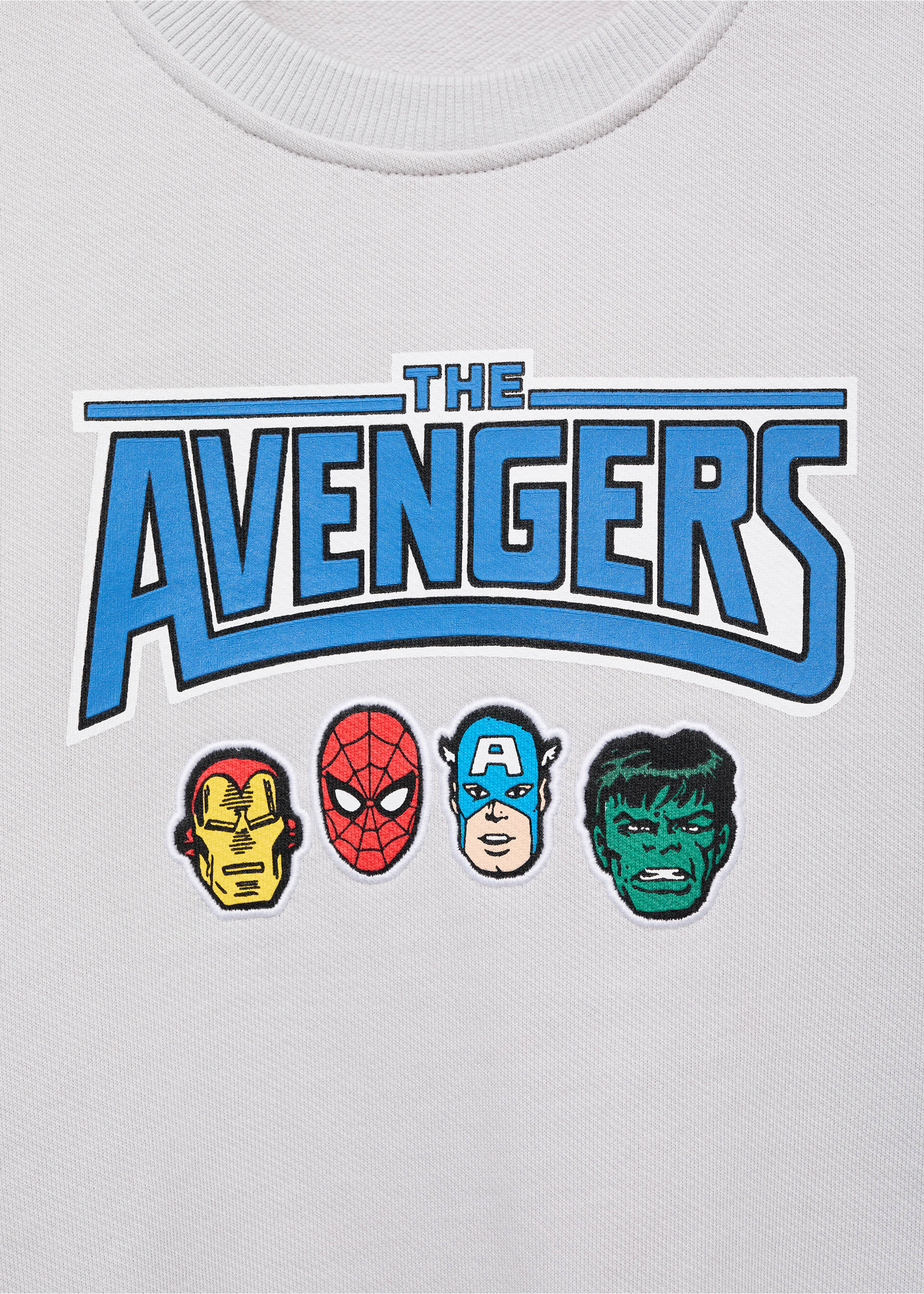 Avengers cotton hoodie - Details of the article 8, Ice Grey. Ref: 17094438-00.