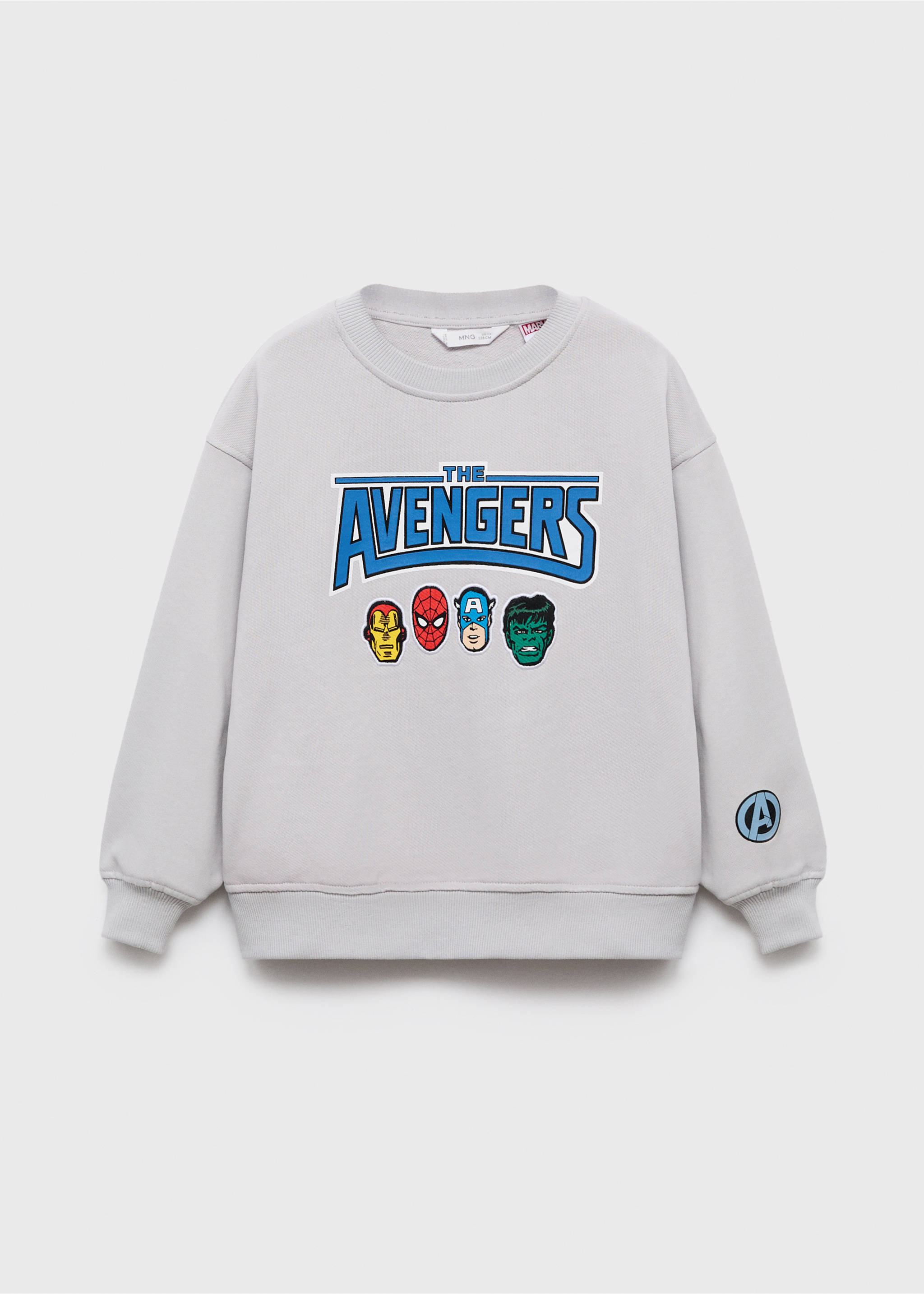 Avengers cotton hoodie - Article without model, Ice Grey. Ref: 17094438-00.