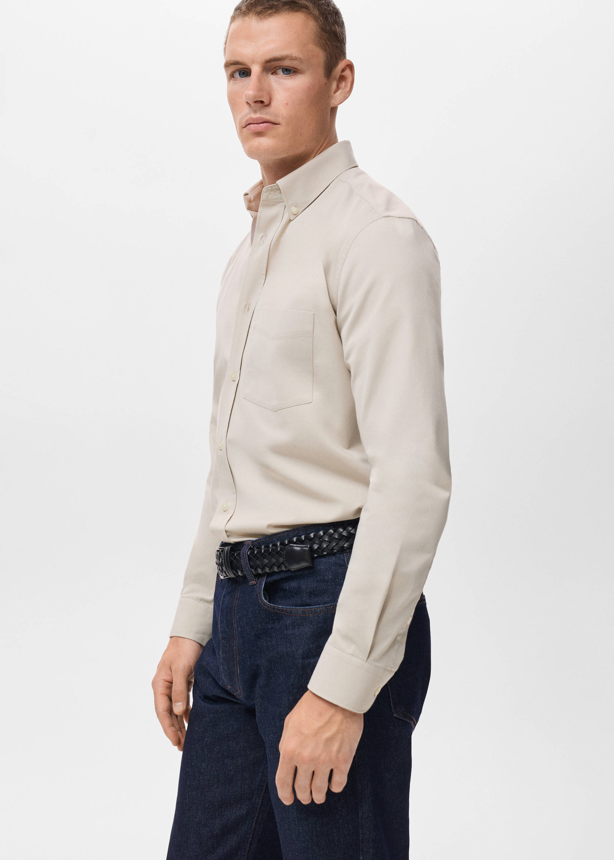 100% cotton regular fit pocket shirt - Details of the article 2