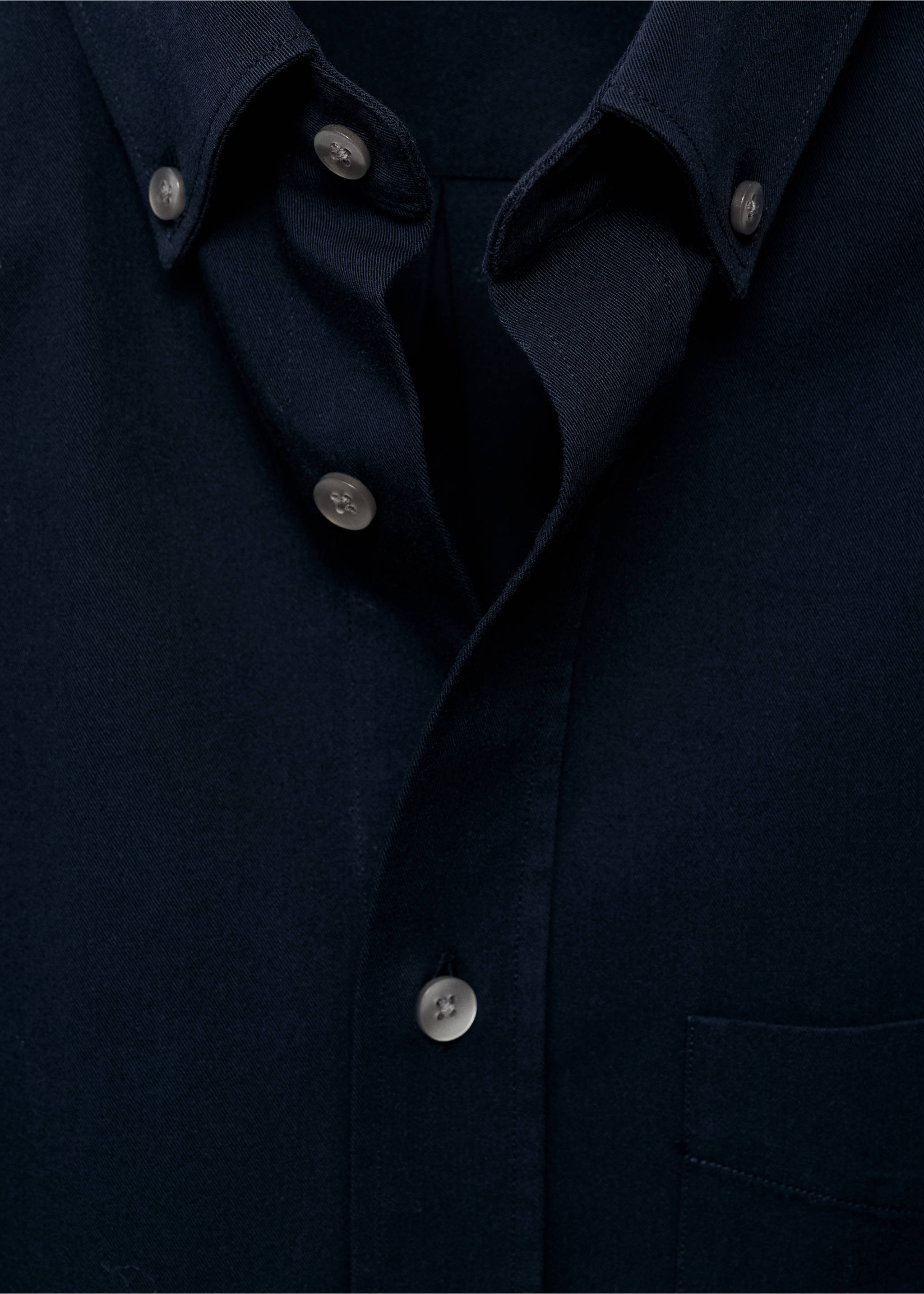 100% cotton regular fit pocket shirt - Details of the article 8, Navy. Ref: 17094440-00.