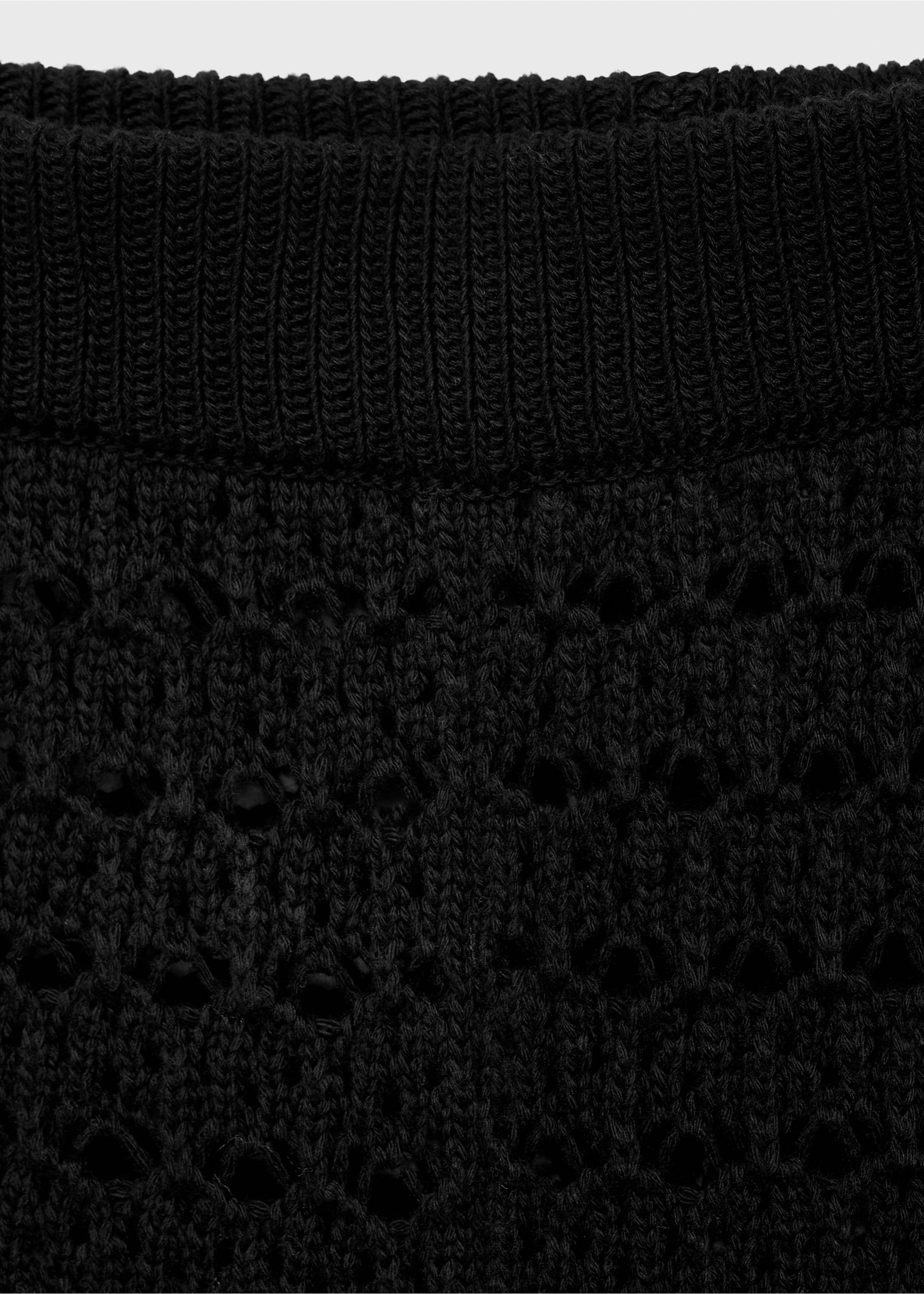 Short à grosse maille - Détail de l'article 8, Noir. Ref: 17094443-00.