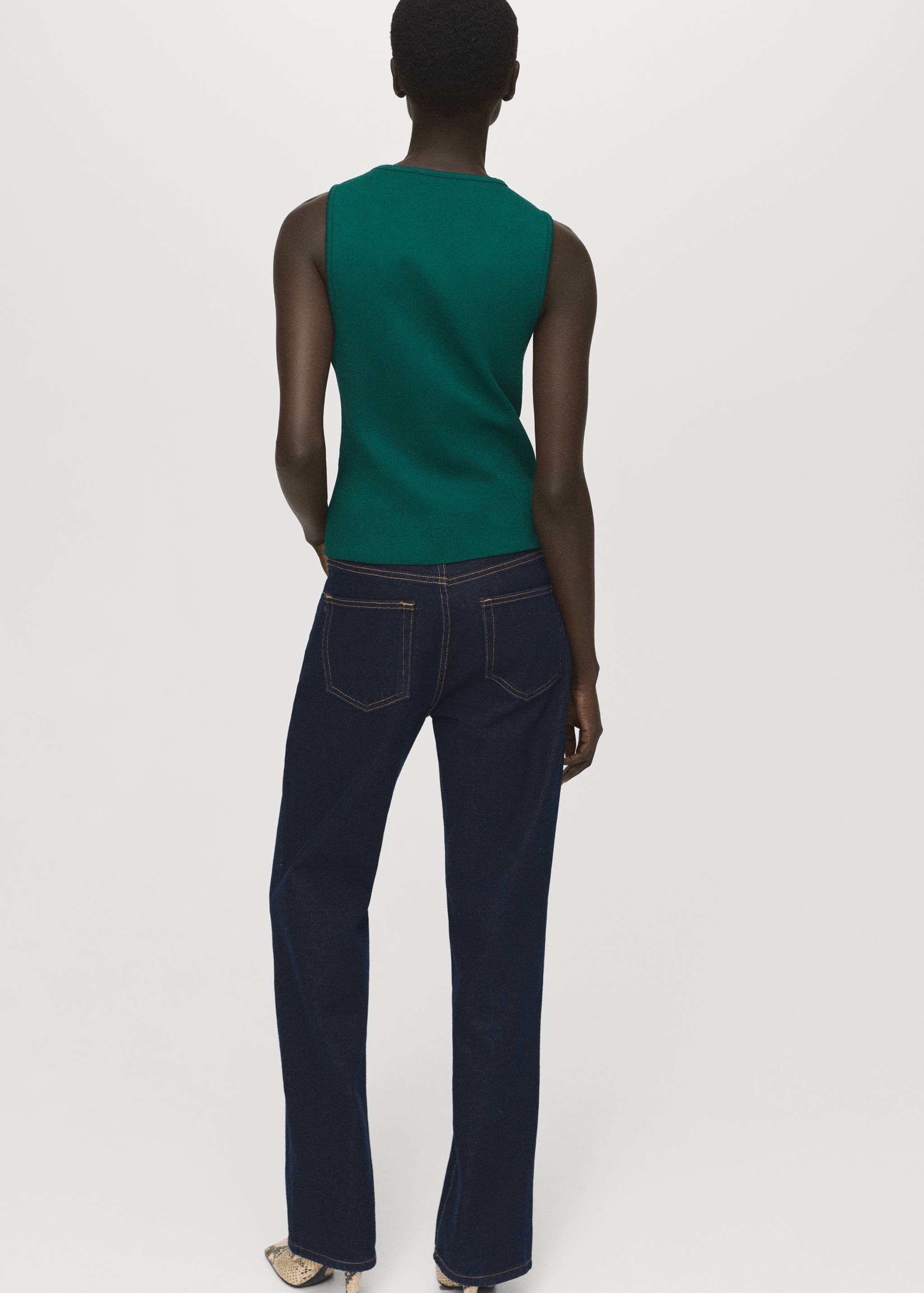 Knitted waistcoat with jewel buttons - Reverse of the article