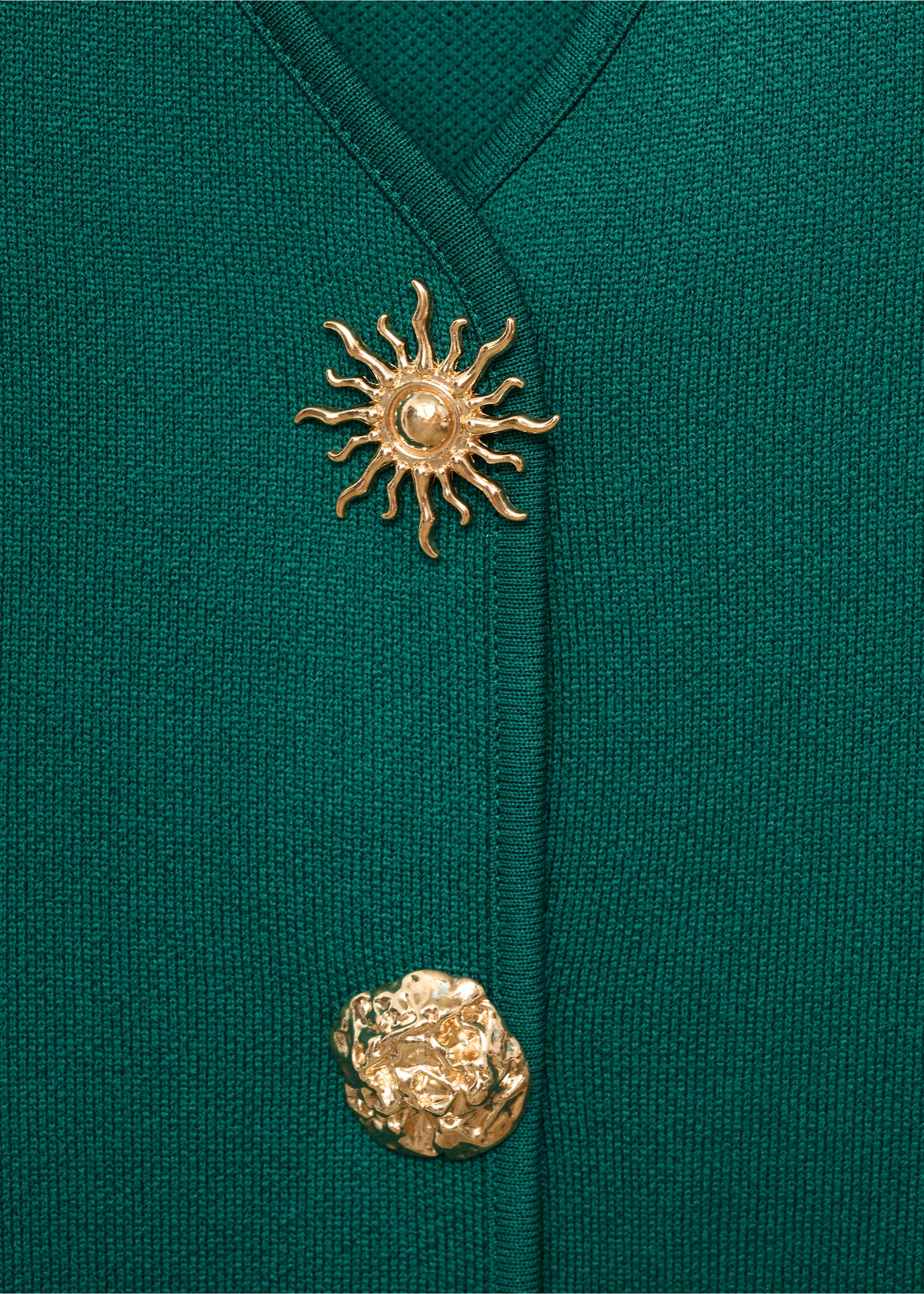 Gilet maille boutons bijoux - Détail de l'article 8, Vert foncé. Ref: 17094447-00.