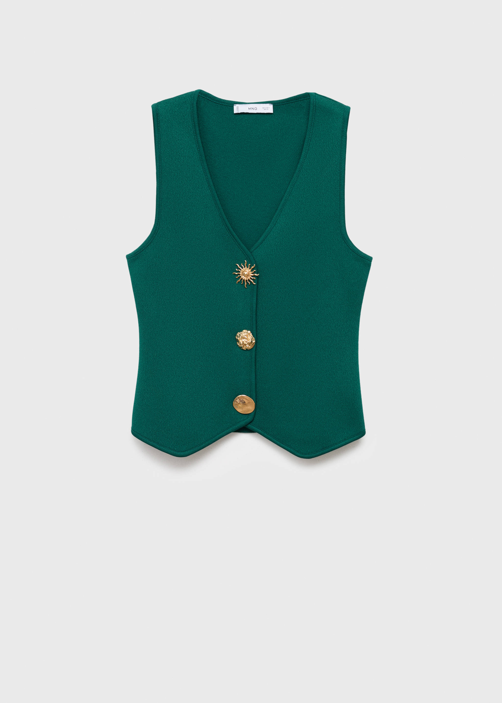 Knitted waistcoat with jewel buttons - Article without model
