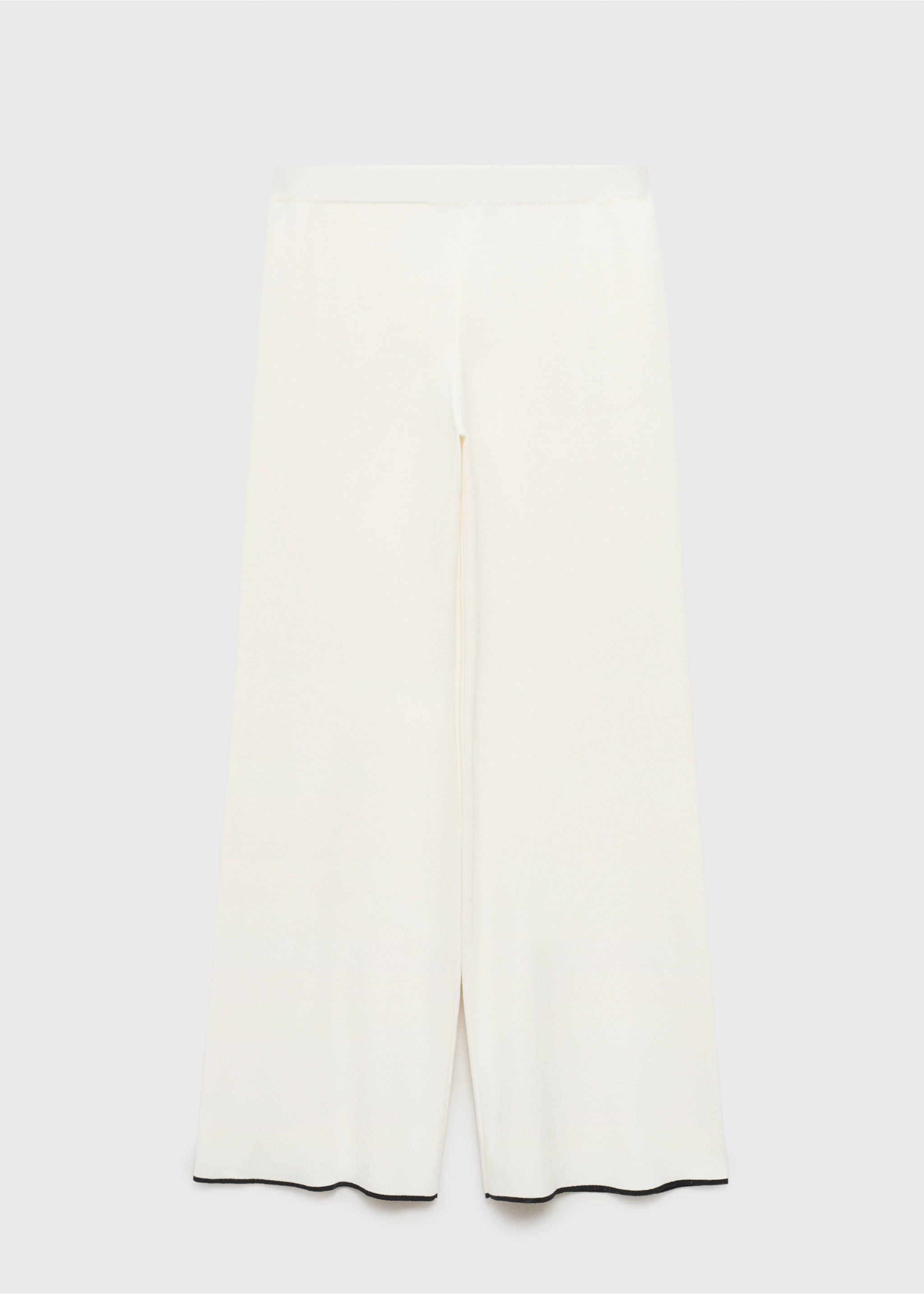 Contrasting low-rise knitted trousers - Article without model, Ecru. Ref: 17094775-00.