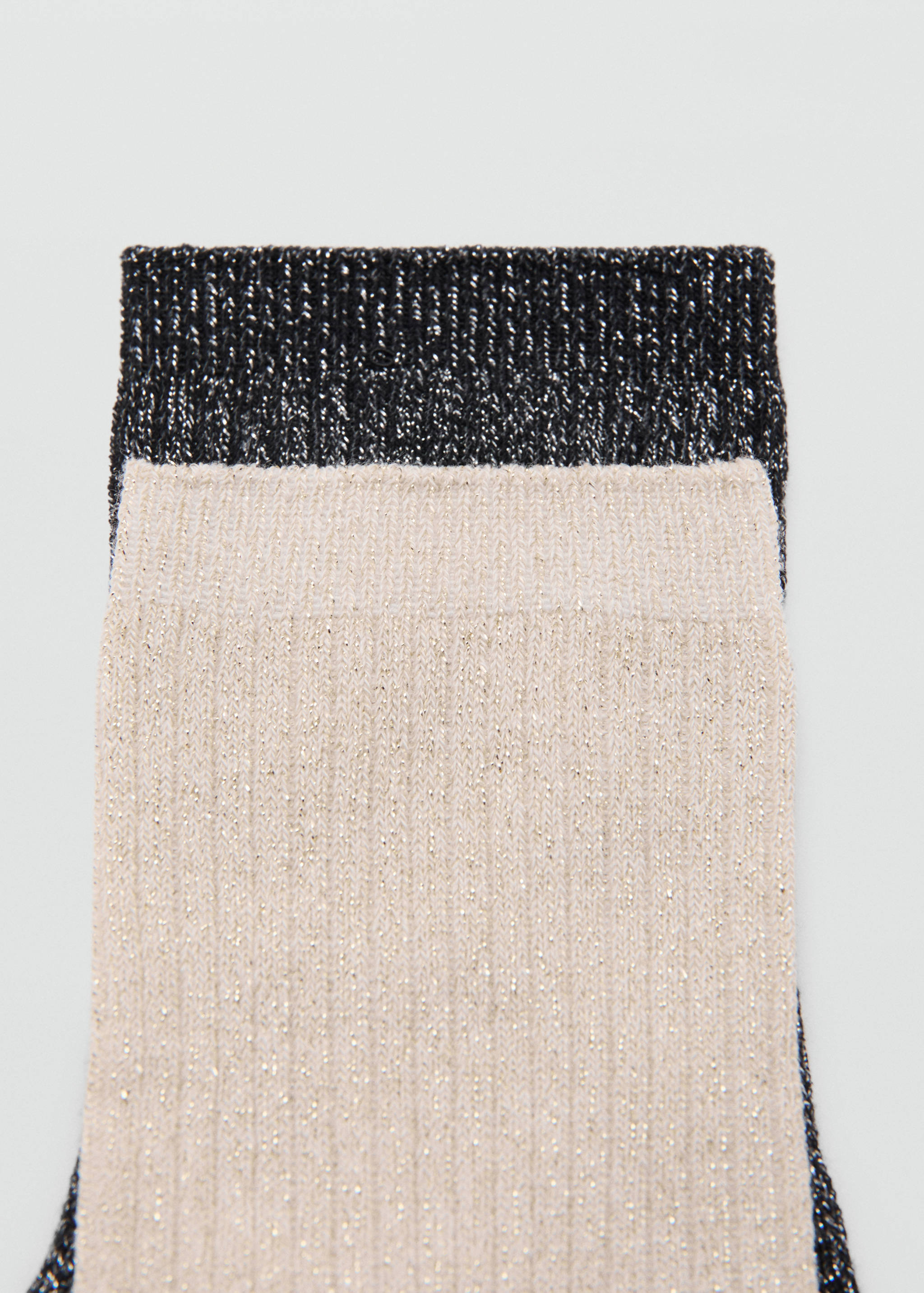 Pack of 2 ribbed lurex socks - Medium plane