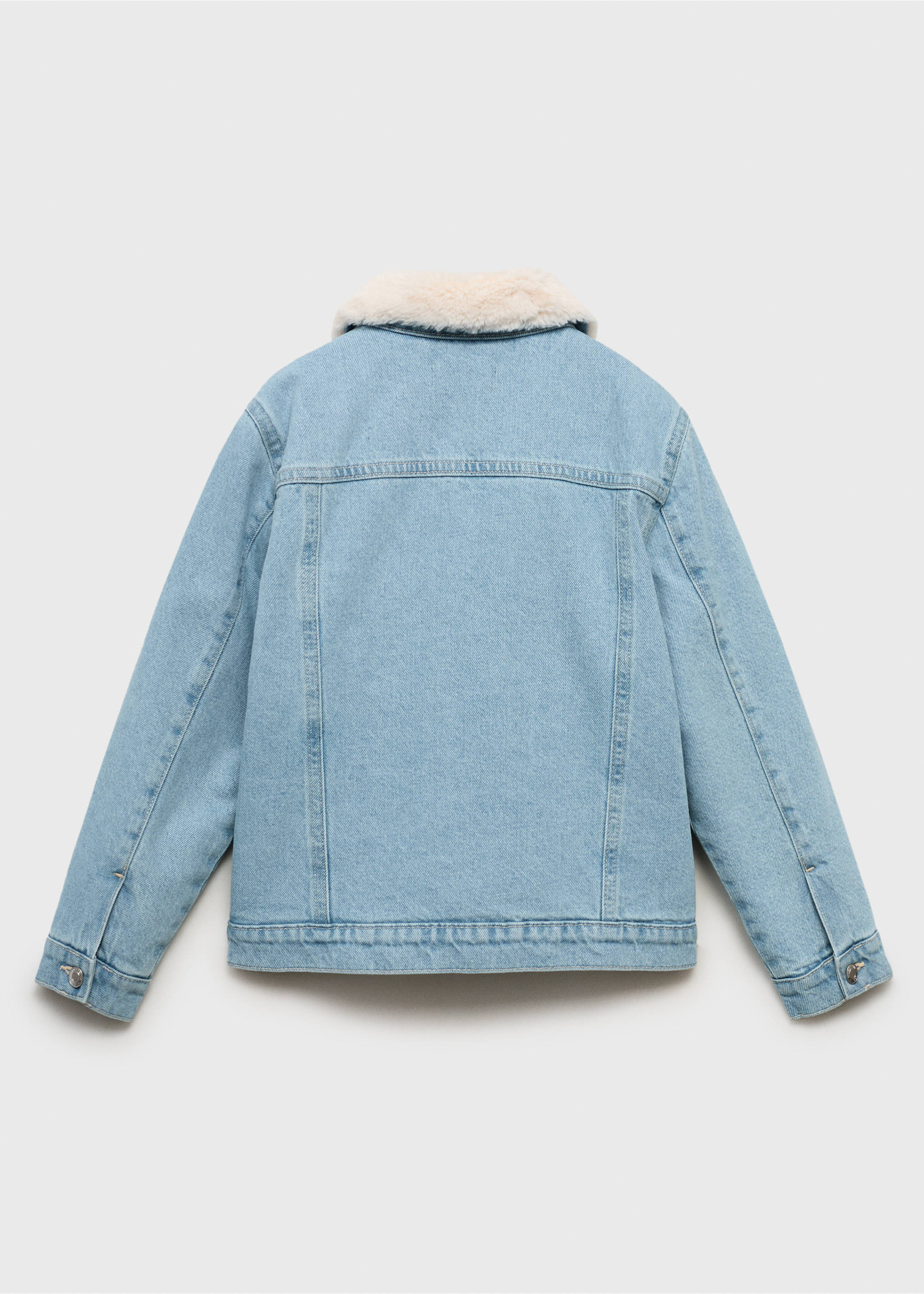 Jeansjacke mit Innenfutter aus Fell - Rückseite des Artikels, Hellblau. Ref: 17094780-00.