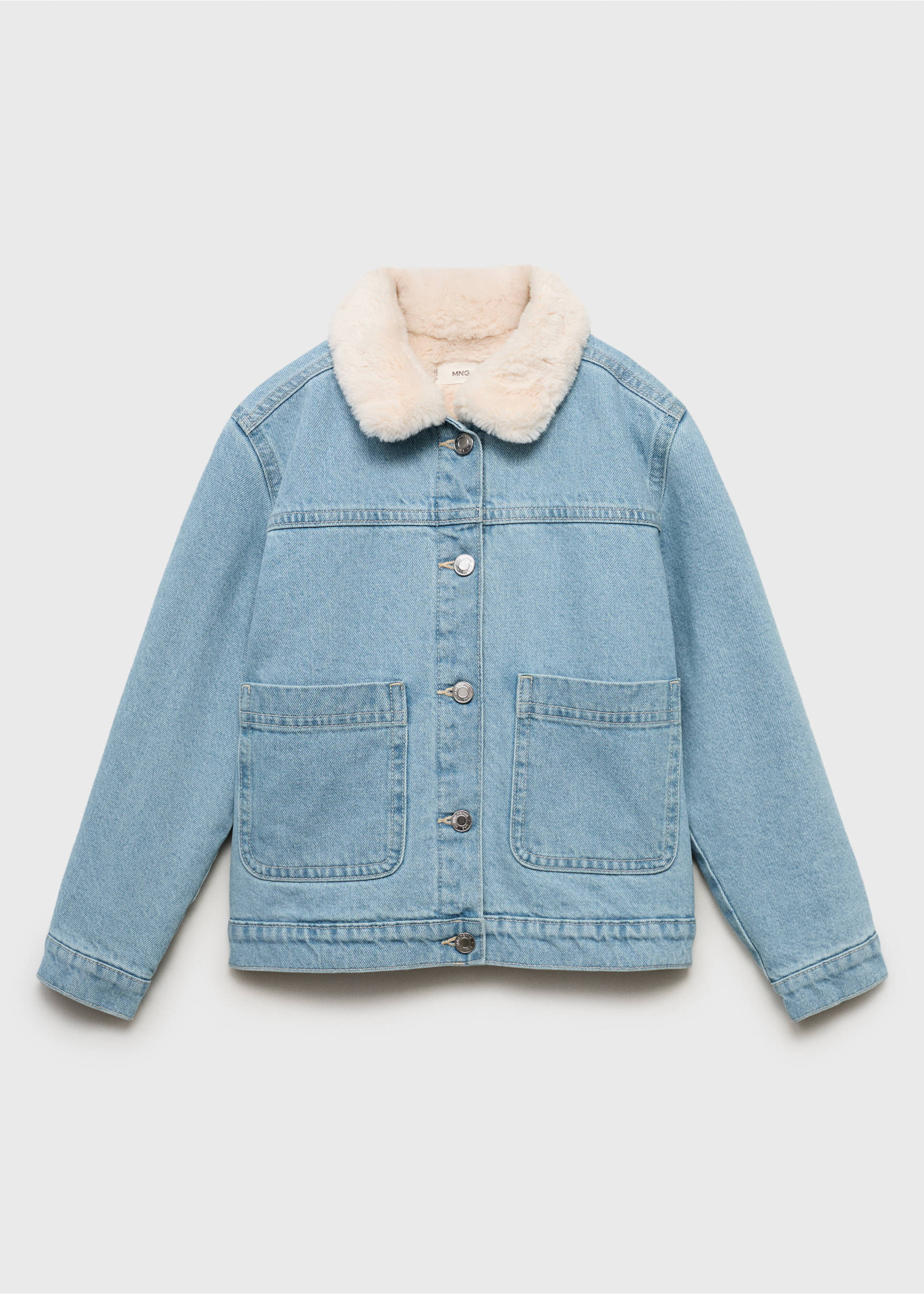 Jeansjacke mit Innenfutter aus Fell - Artikel ohne Model, Hellblau. Ref: 17094780-00.
