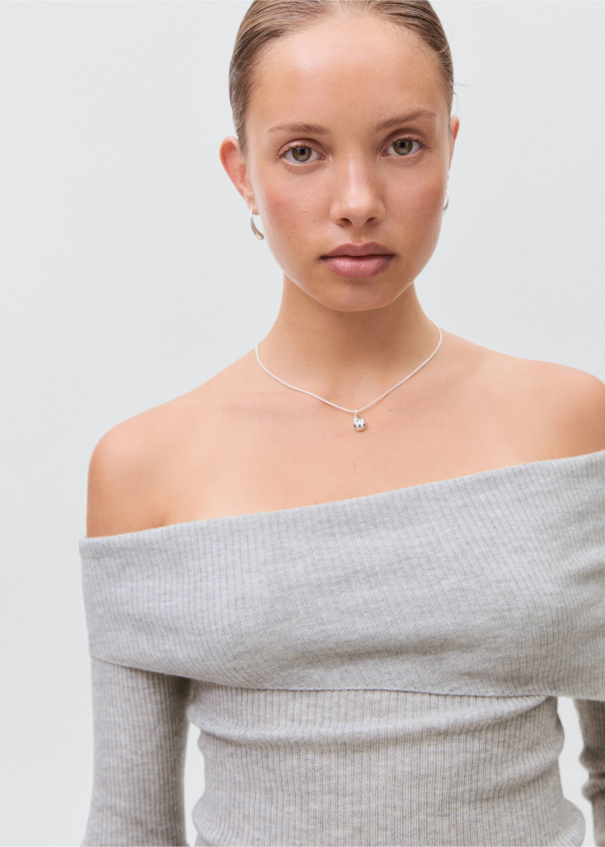 Strapless top - Details of the article 1, Medium Heather Grey. Ref: 17094782-00.