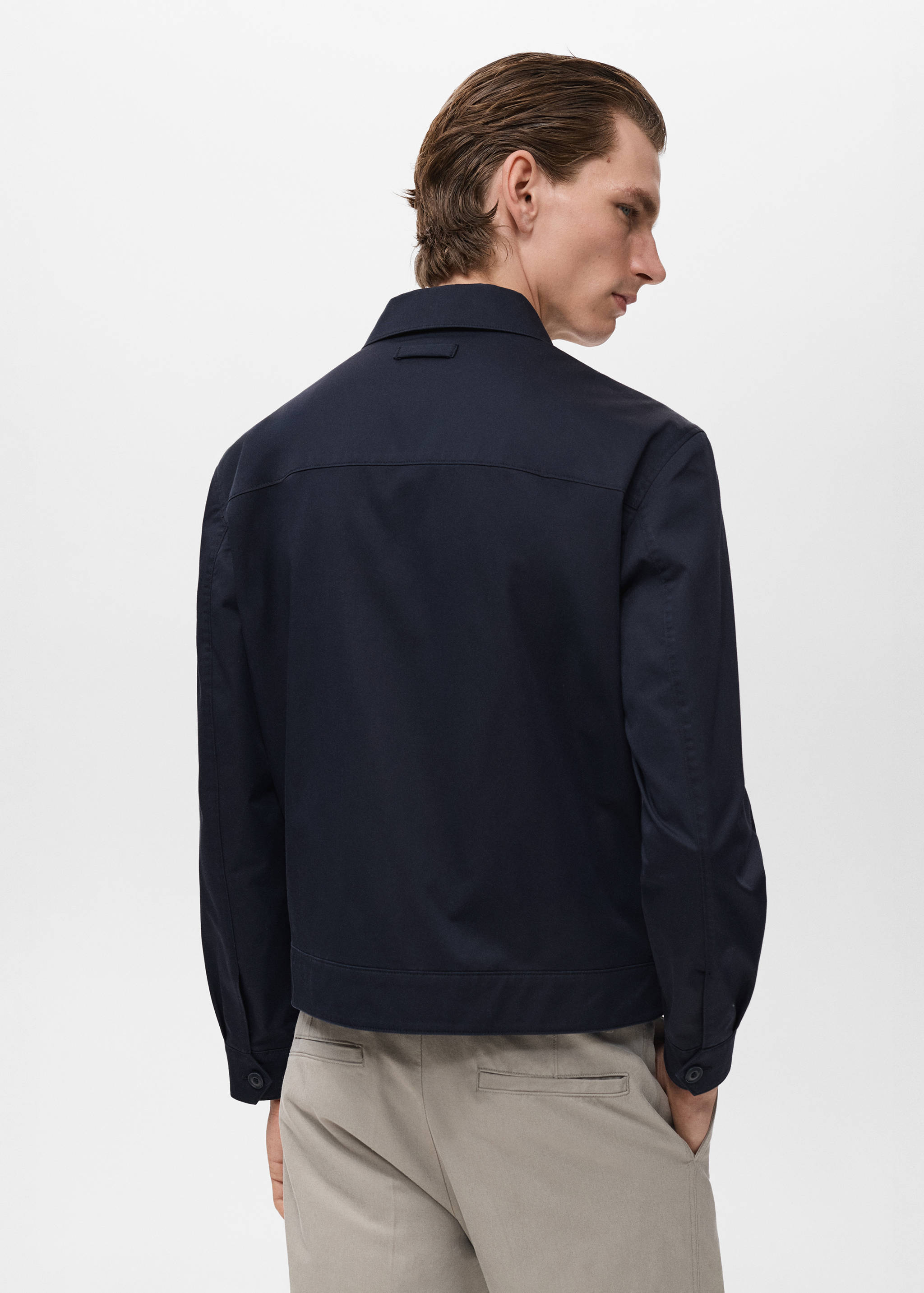 Zipper cotton jacket - Reverse of the article