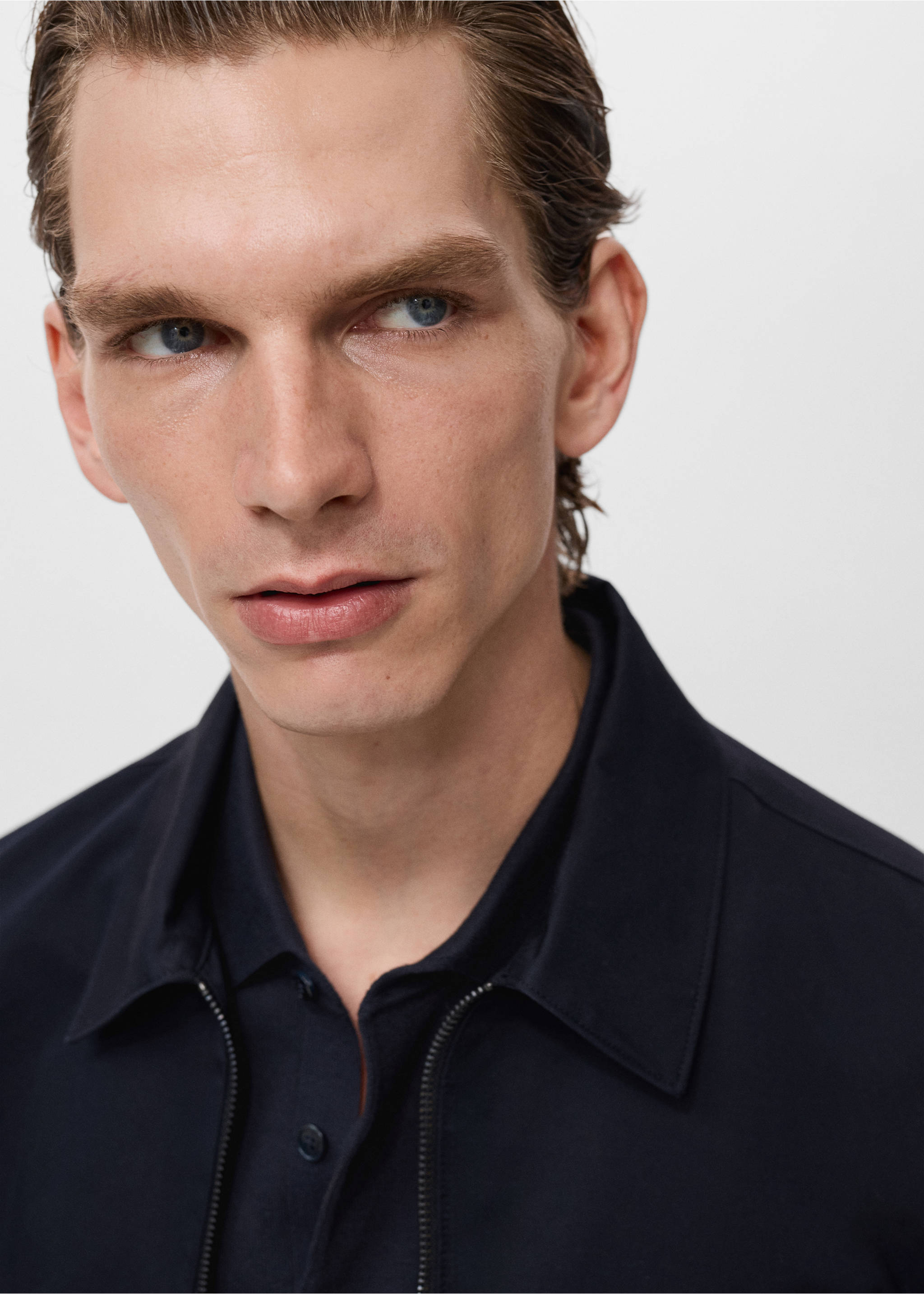 Veste coton fermeture Éclair - Détail de l'article 1, Bleu pétrole. Ref: 17095139-00.