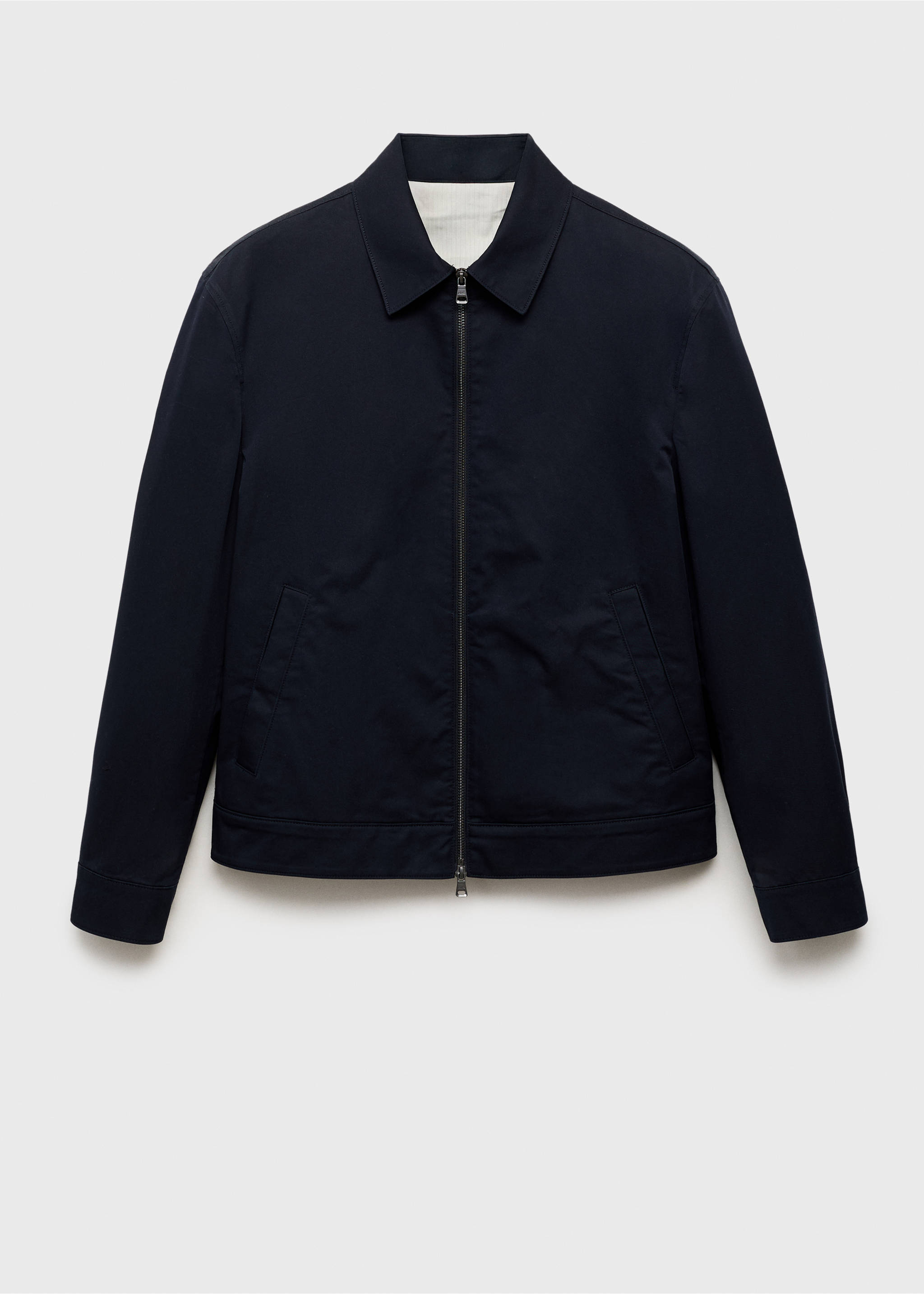 Baumwolljacke mit Reißverschluss - Artikel ohne Model, Petrolblau. Ref: 17095139-00.