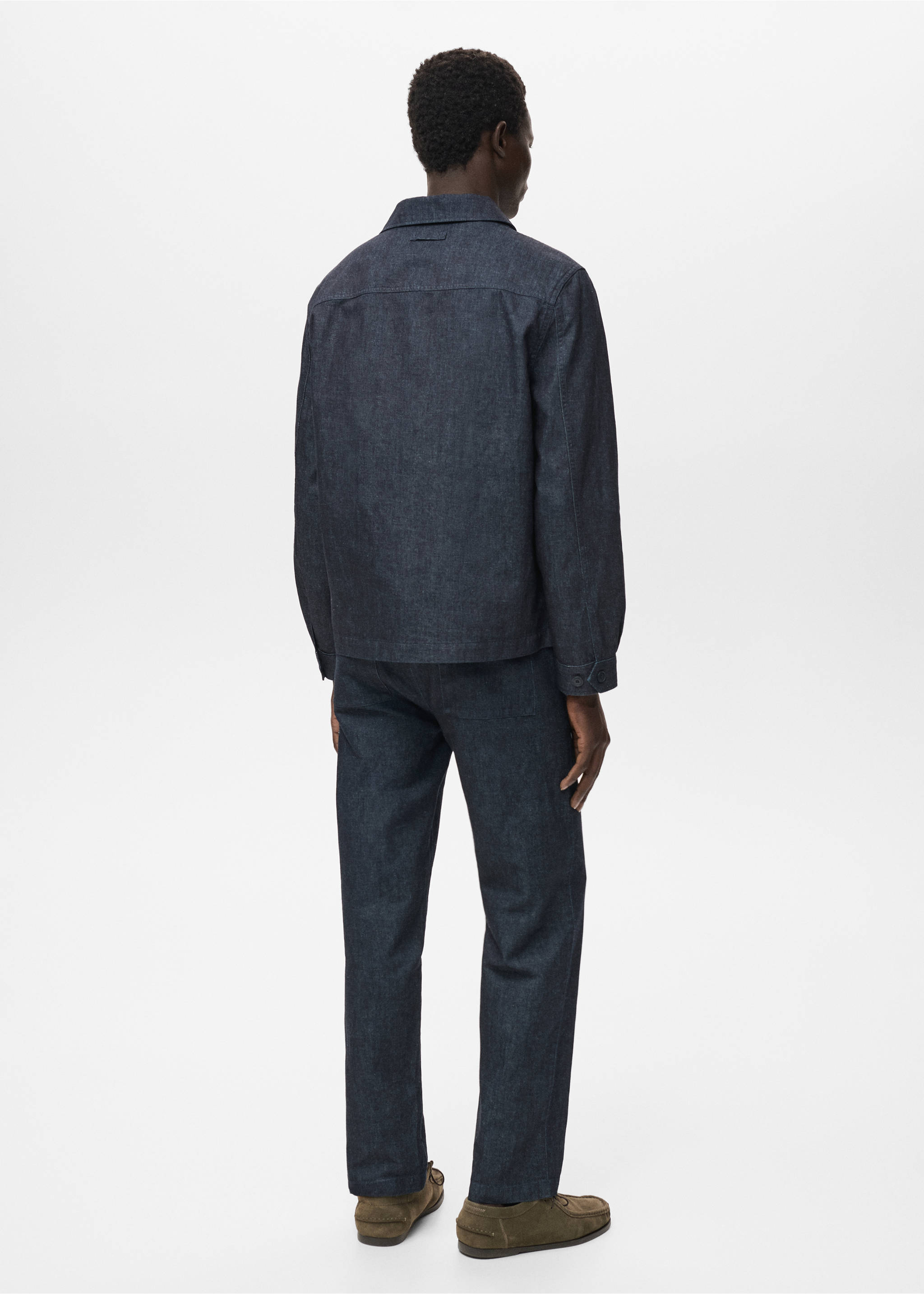 Denim overshirt with pocket - Reverse of the article, Open Blue. Ref: 17095141-00.