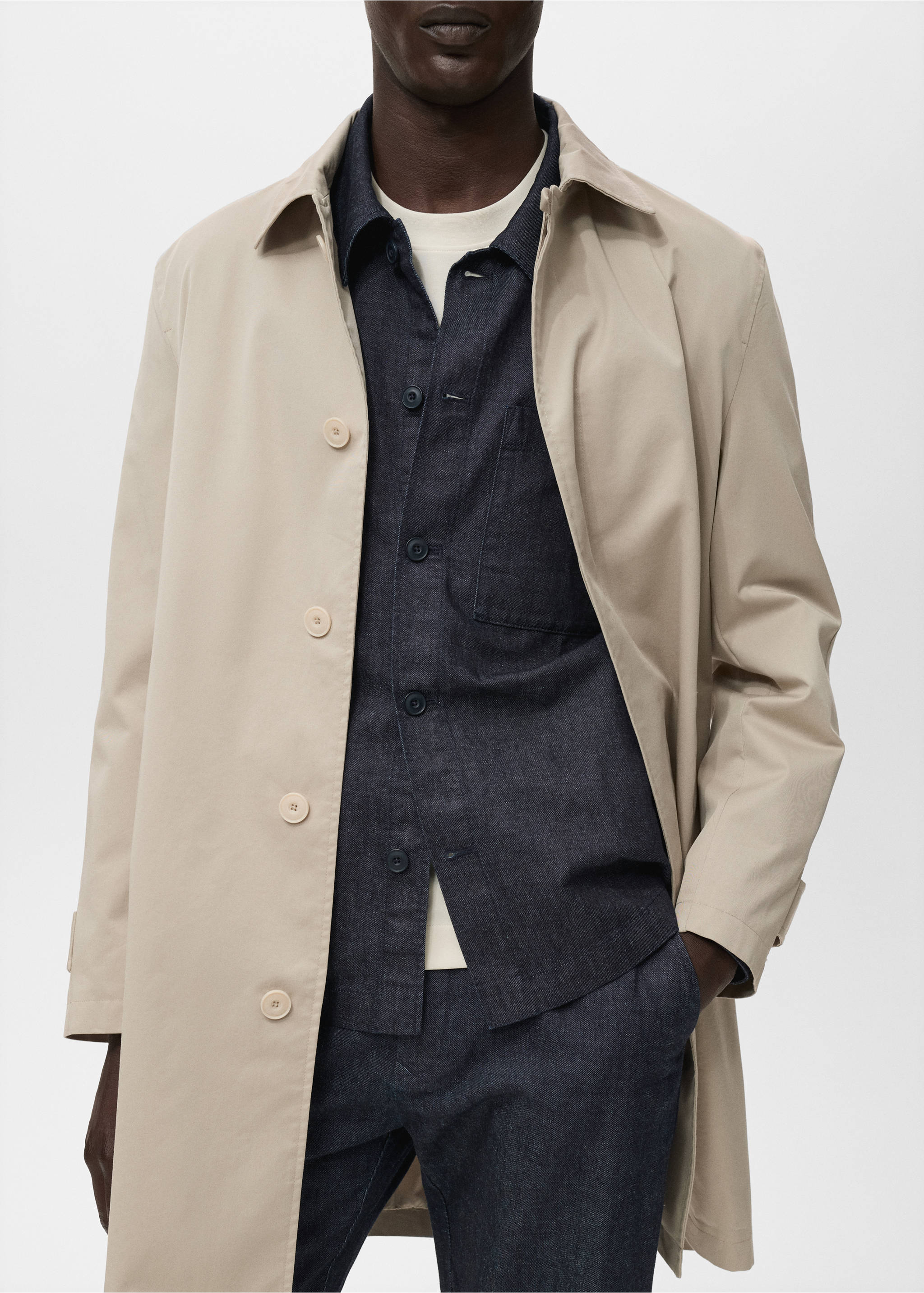 Jeans-Overshirt mit Tasche - Detail des Artikels 3, Blau. Ref: 17095141-00.