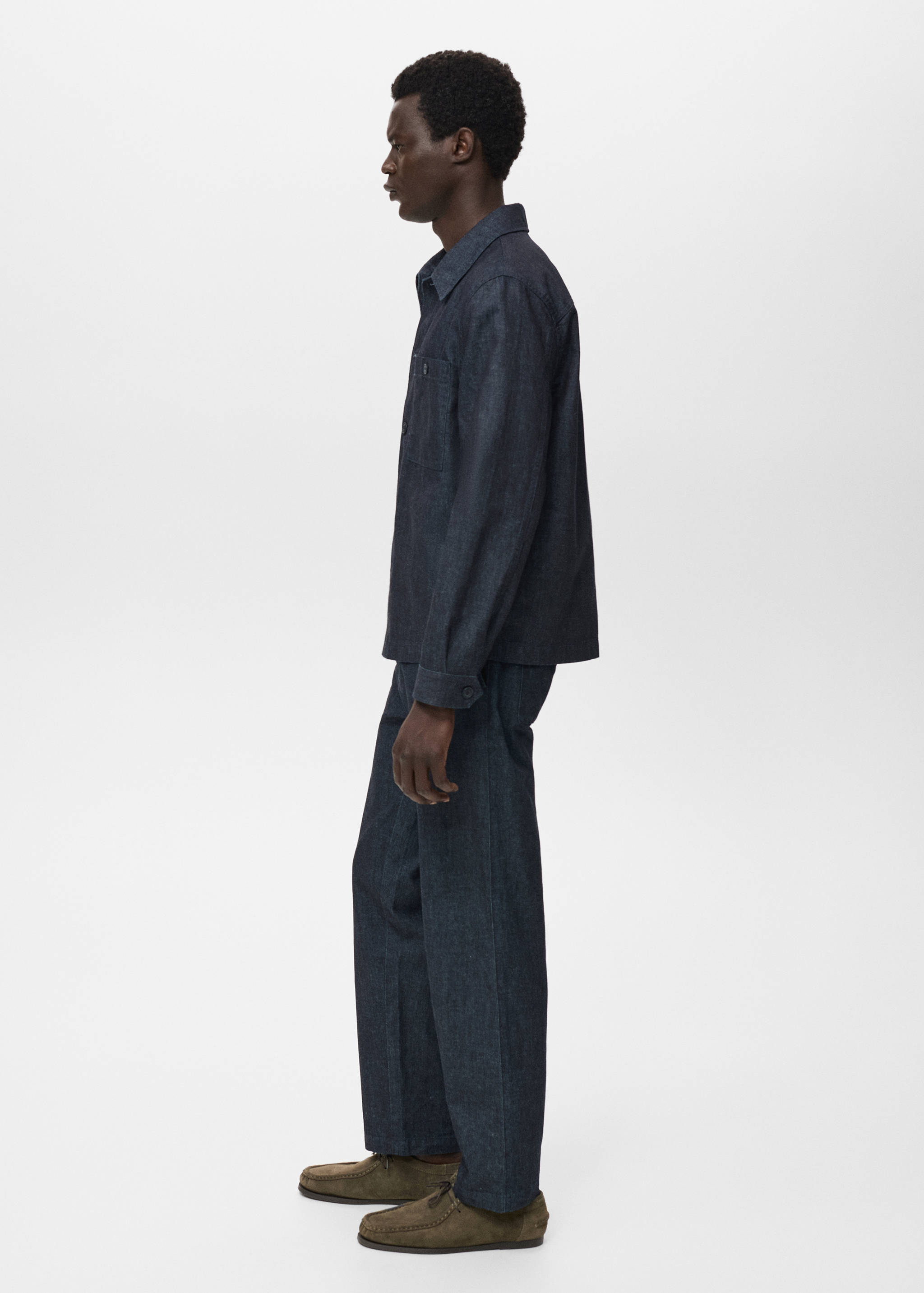 Denim overshirt with pocket - Details of the article 2