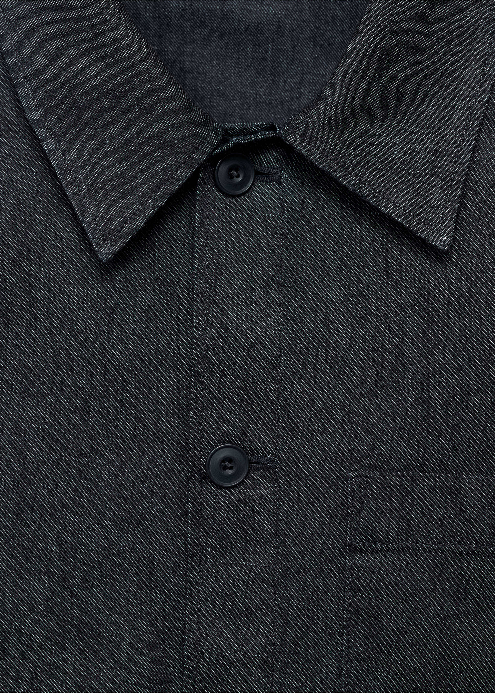 Denim overshirt with pocket - Details of the article 8, Open Blue. Ref: 17095141-00.
