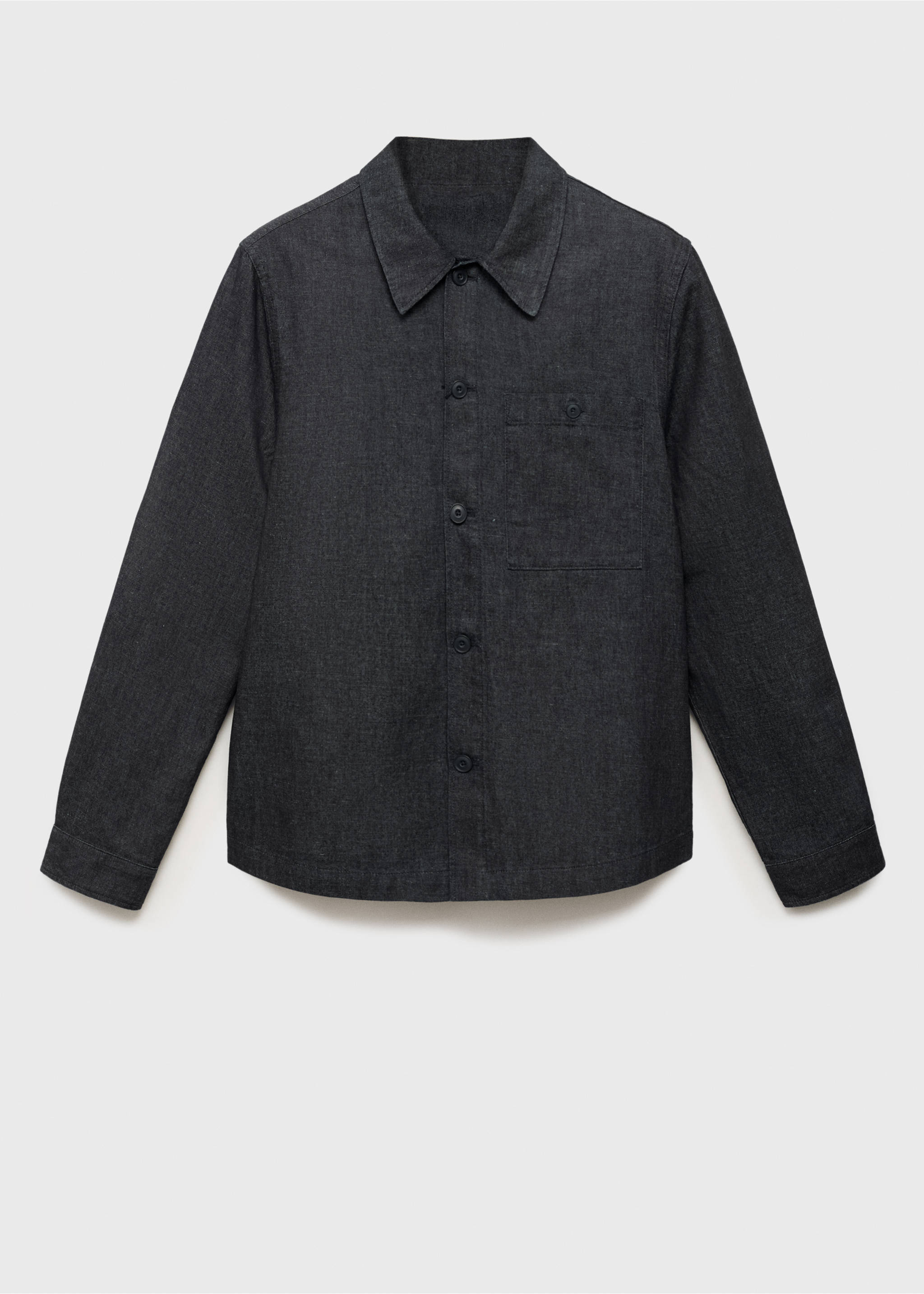Denim overshirt with pocket - Article without model, Open Blue. Ref: 17095141-00.