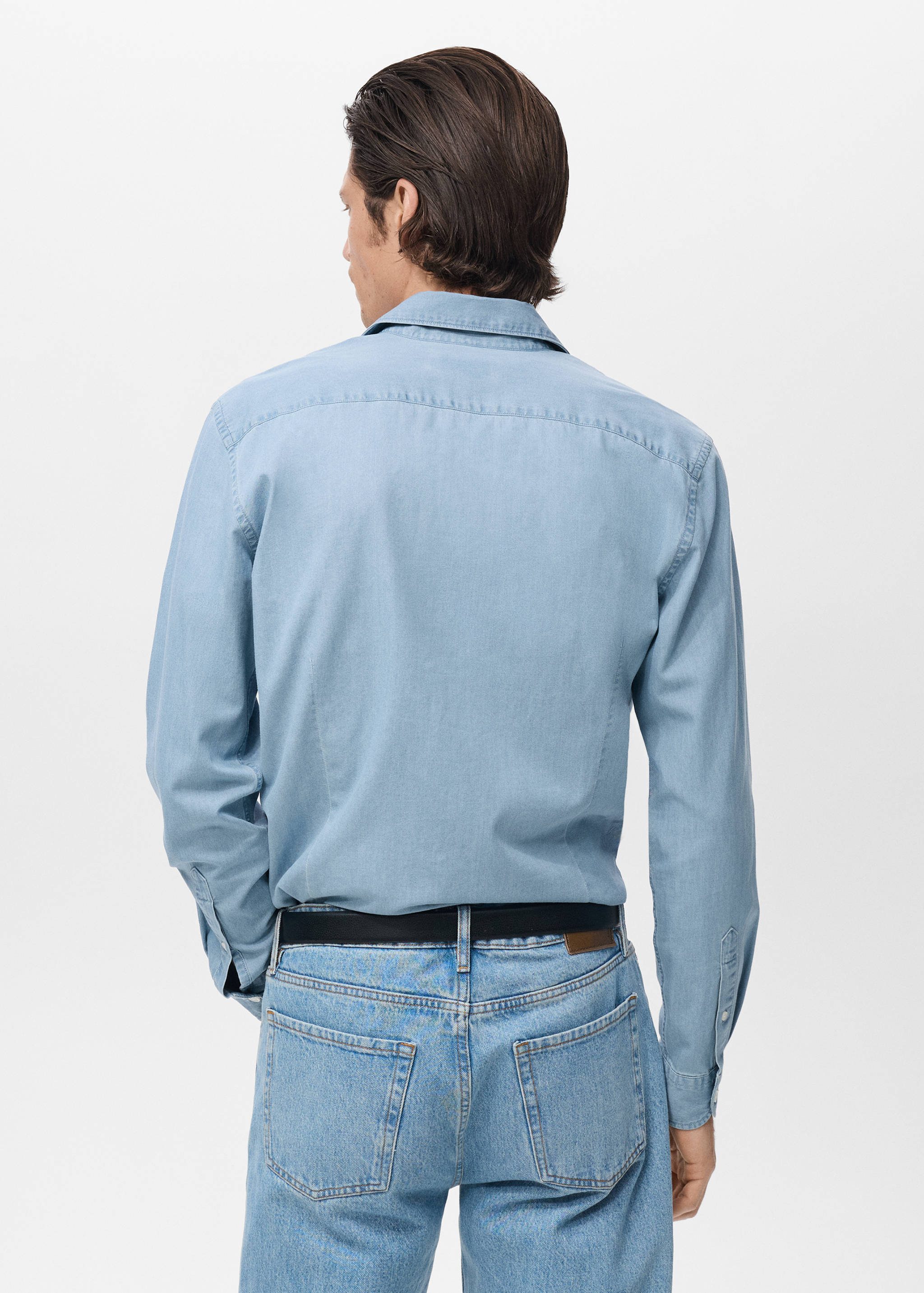 Chambray overhemd 100% katoen - Achterkant van het artikel