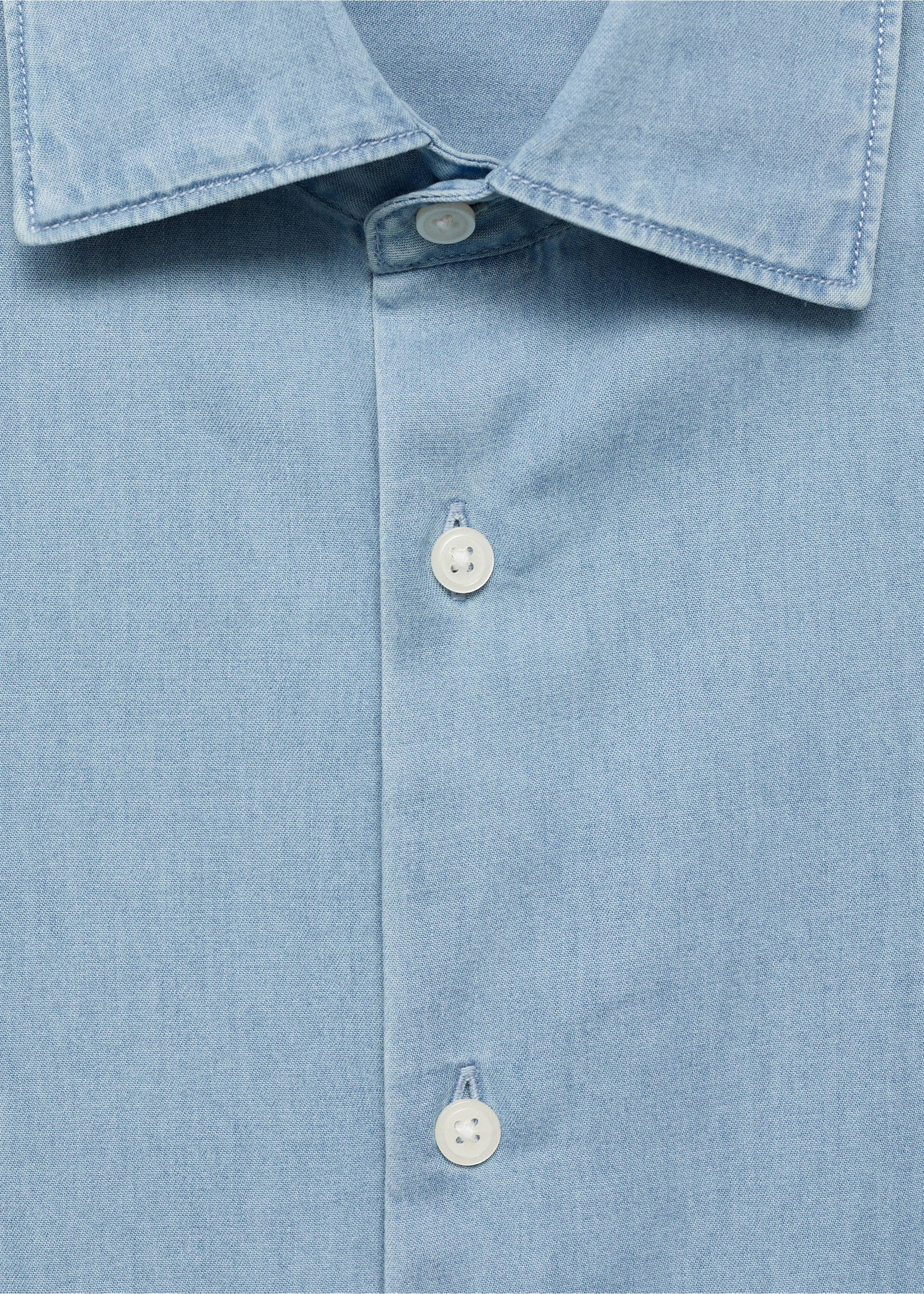 Chambray overhemd 100% katoen - Detail van het artikel 8, Lichtblauw. Ref: 17095149-00.