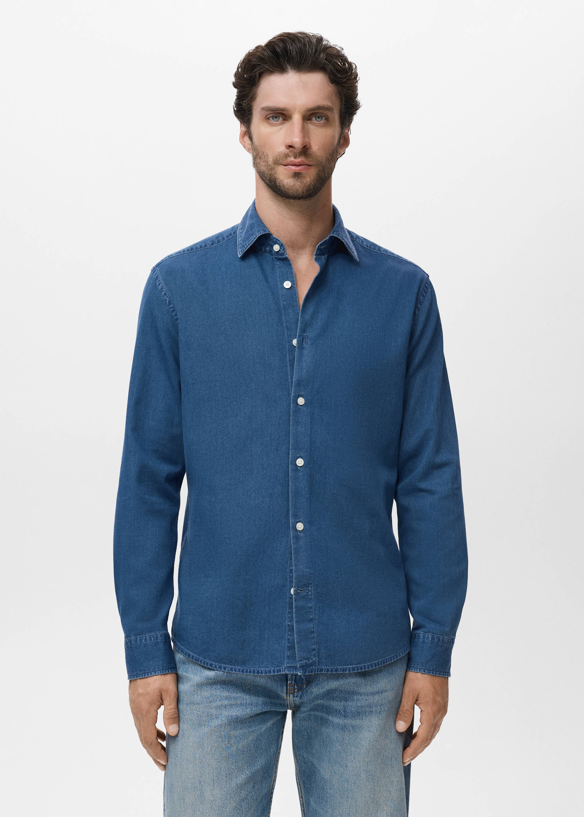 Chambray overhemd 100% katoen - Middenvlak