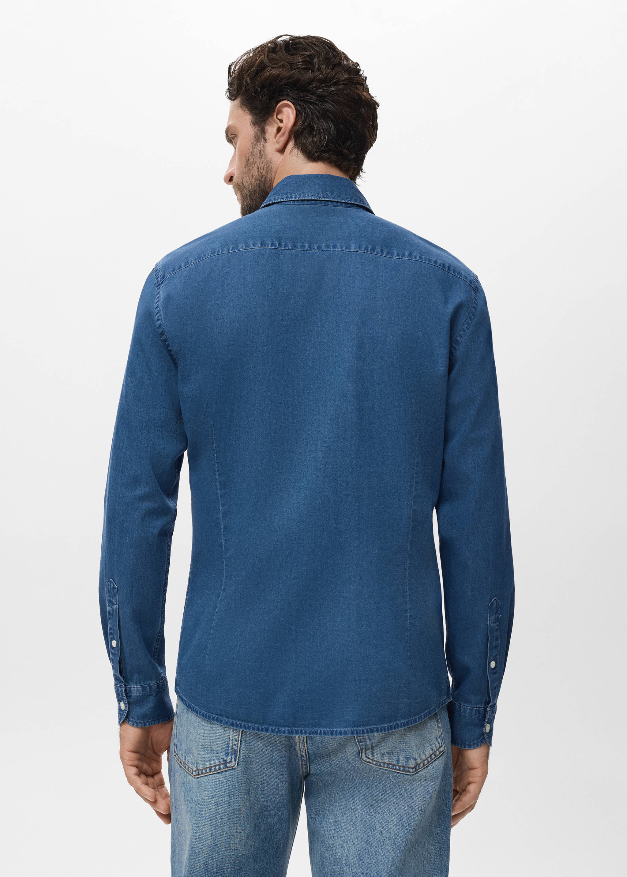 Chambray overhemd 100% katoen - Achterkant van het artikel