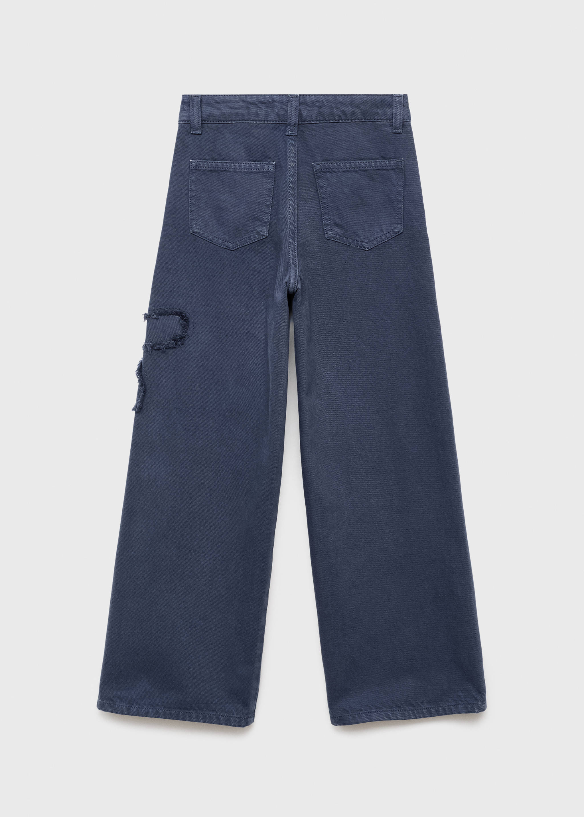 Jeans wide leg detalle flor - Reverso del artículo