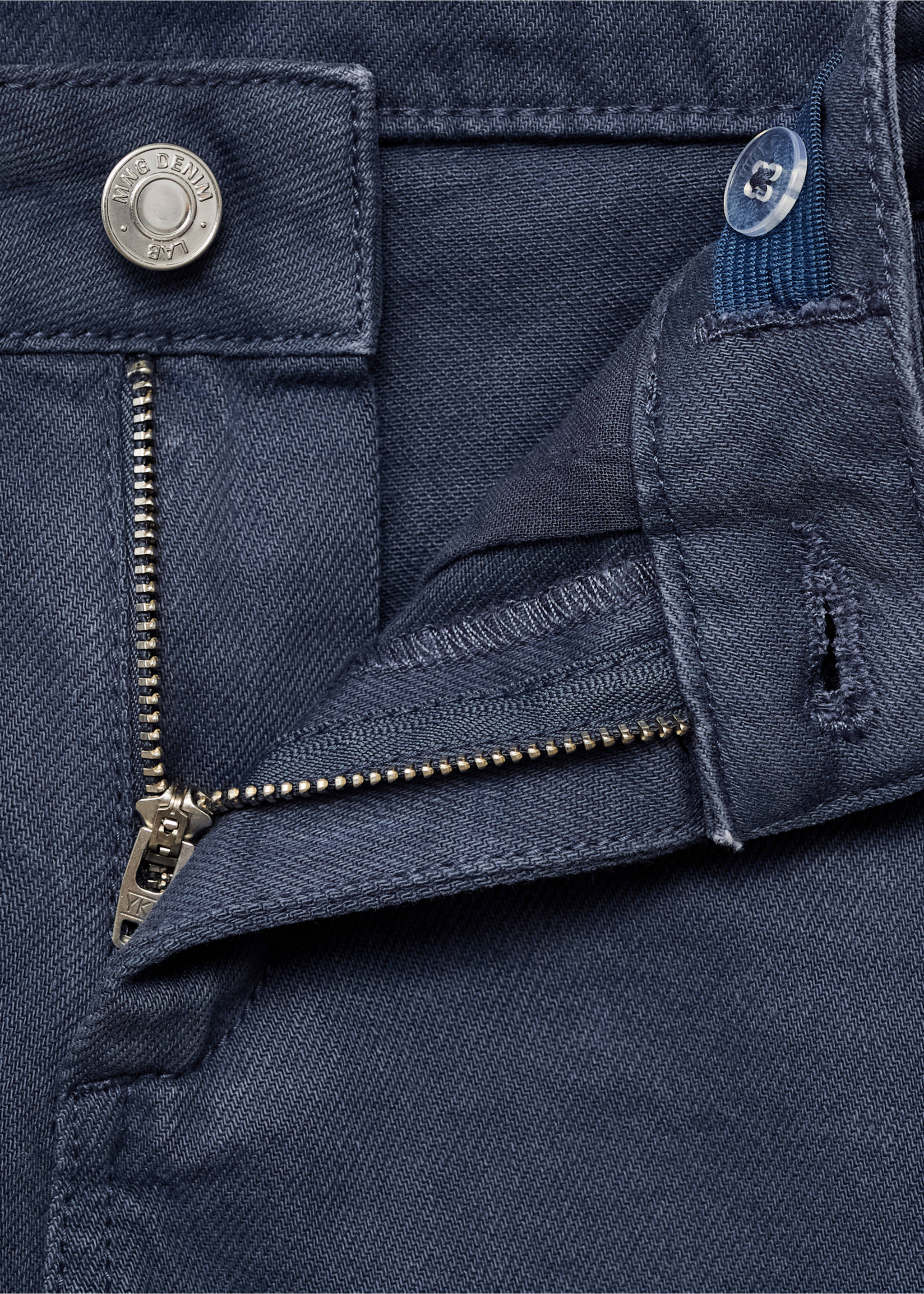 Wide leg jeans with flower detail - Details of the article 8, Blue. Ref: 17095151-00.