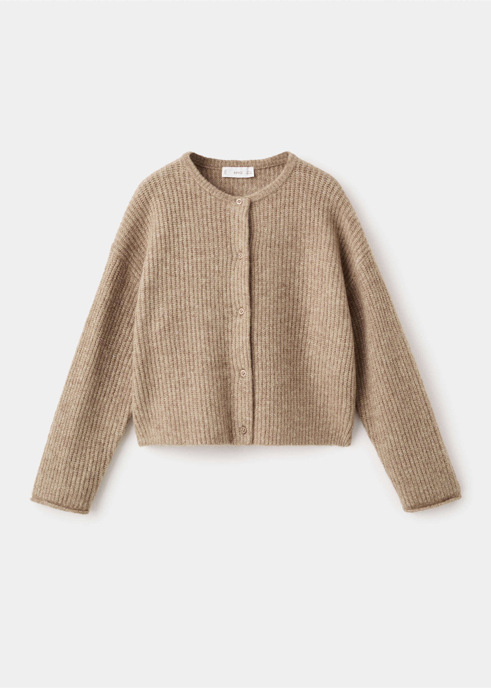 Knitted button cardigan - Article without model, Medium Brown. Ref: 17095152-00.