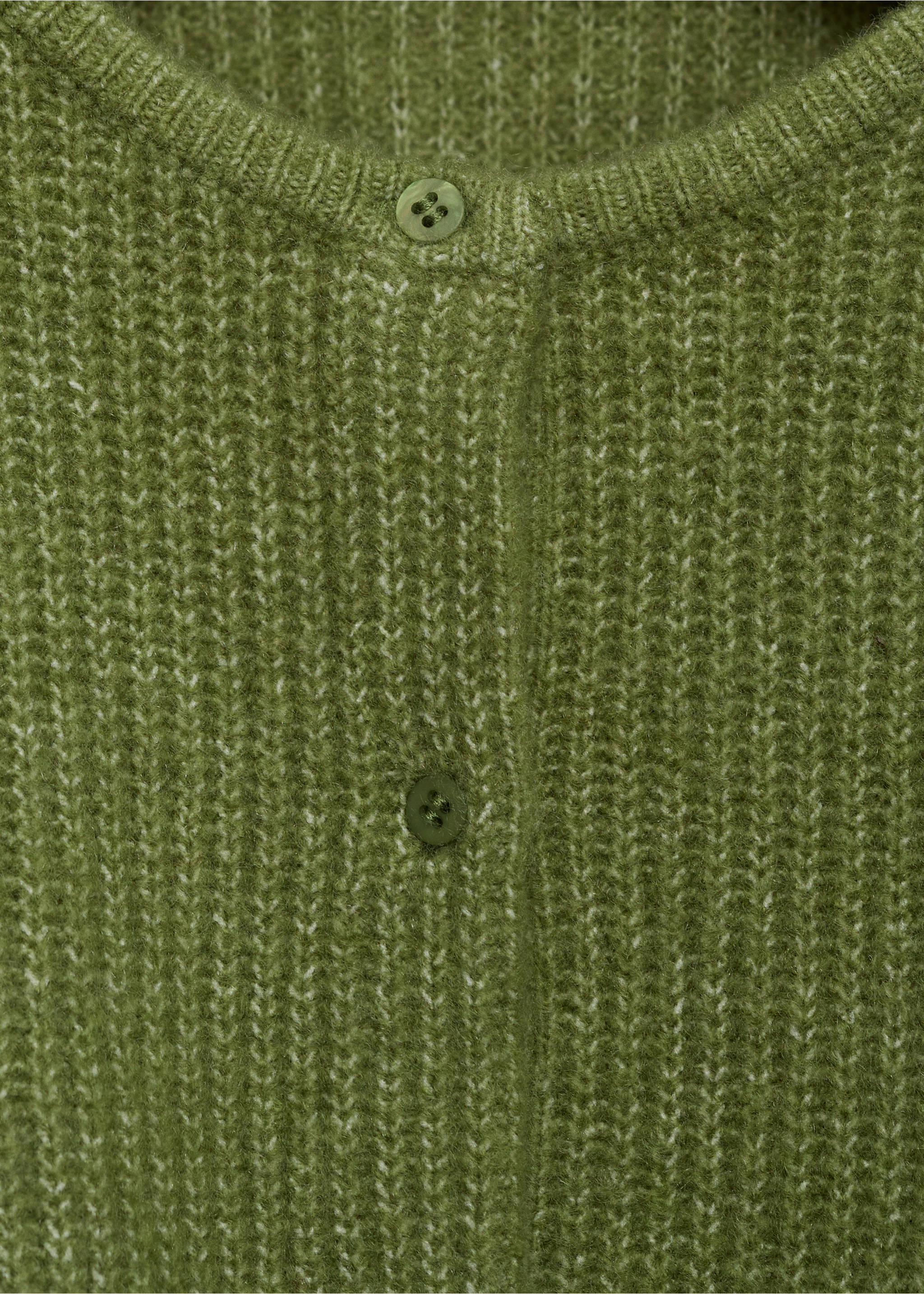 Knitted button cardigan - Details of the article 8, Green. Ref: 17095152-00.