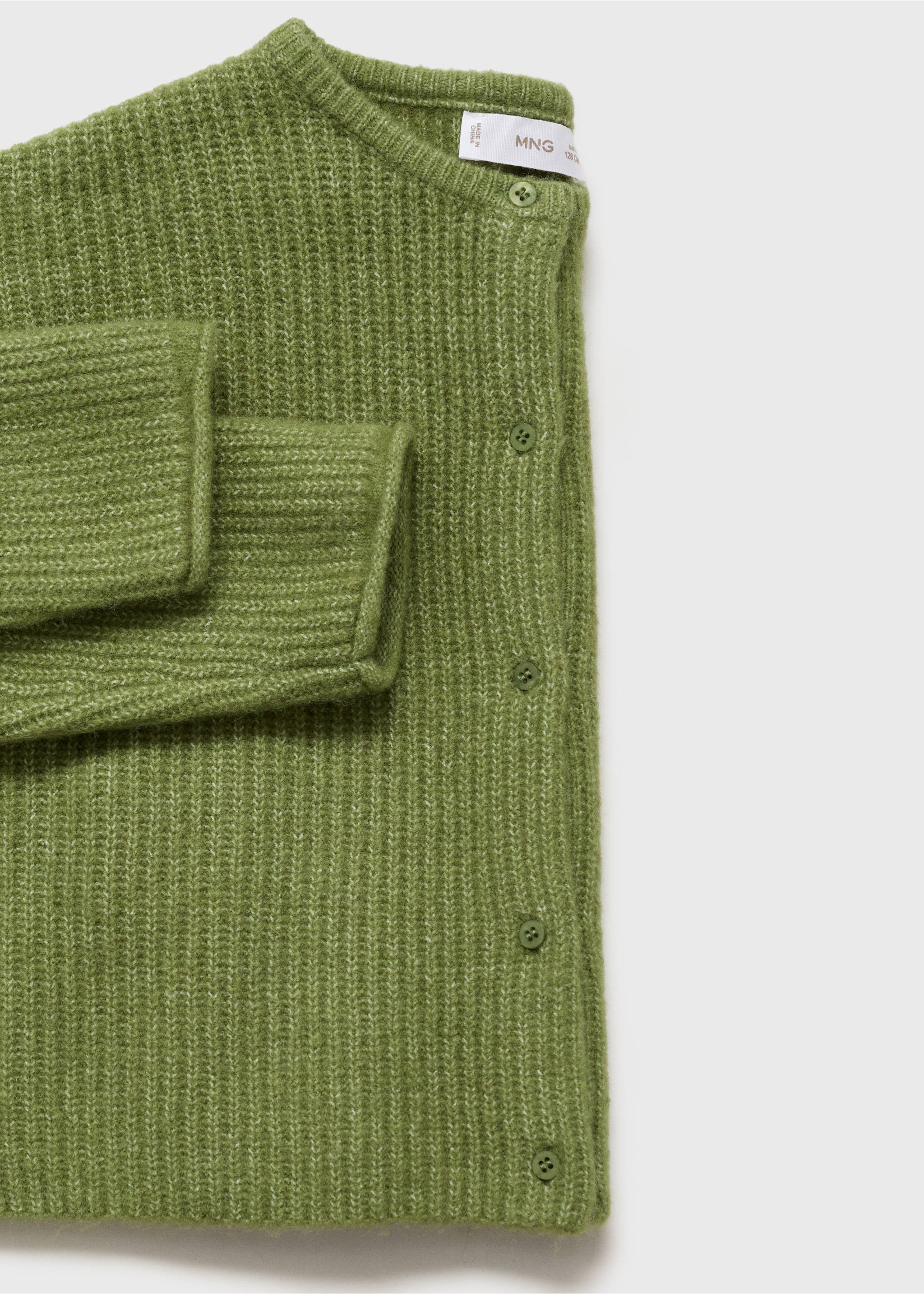 Knitted button cardigan - Details of the article 0, Green. Ref: 17095152-00.