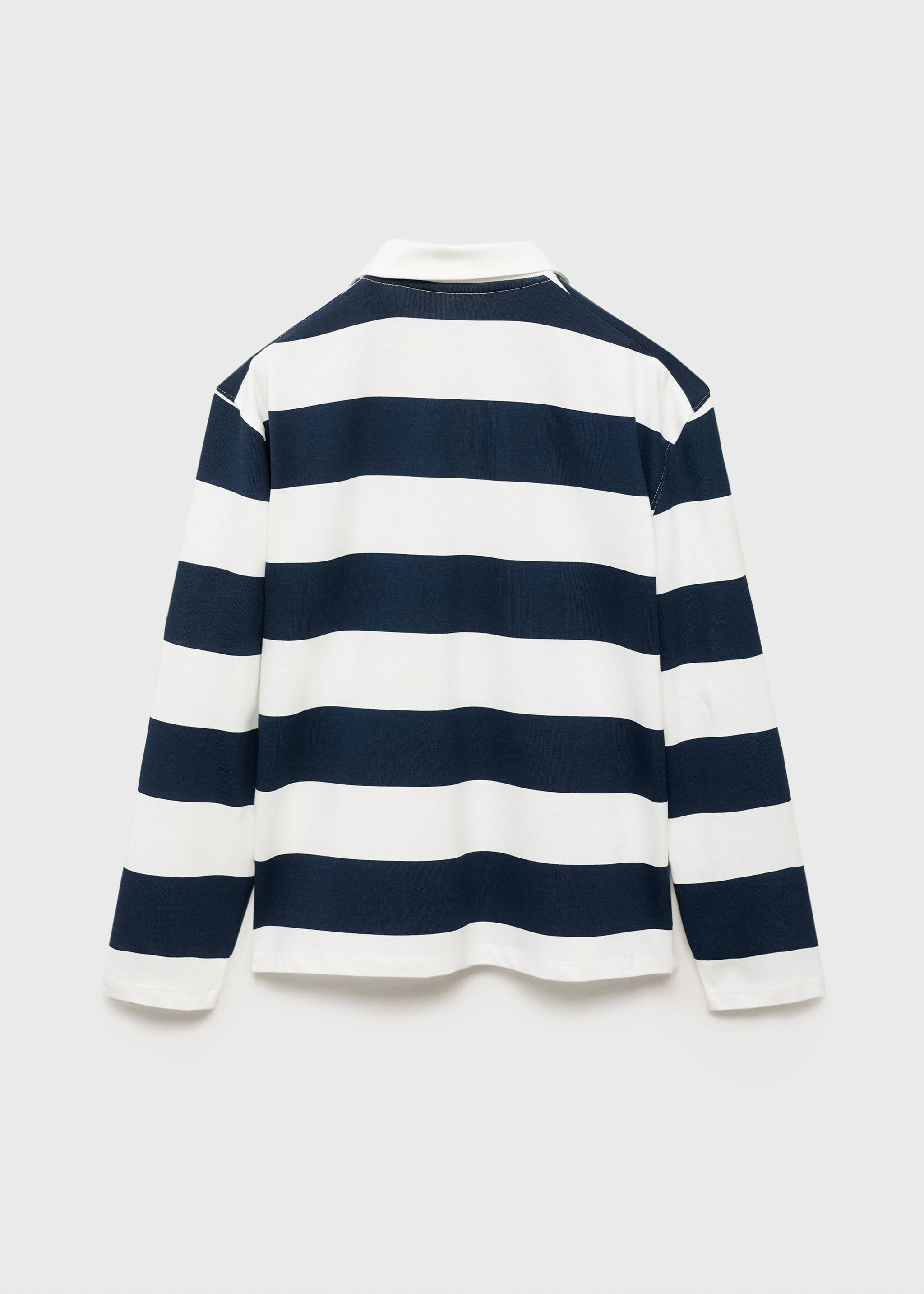 Striped cotton polo shirt - Reverse of the article, Navy. Ref: 17095155-00.