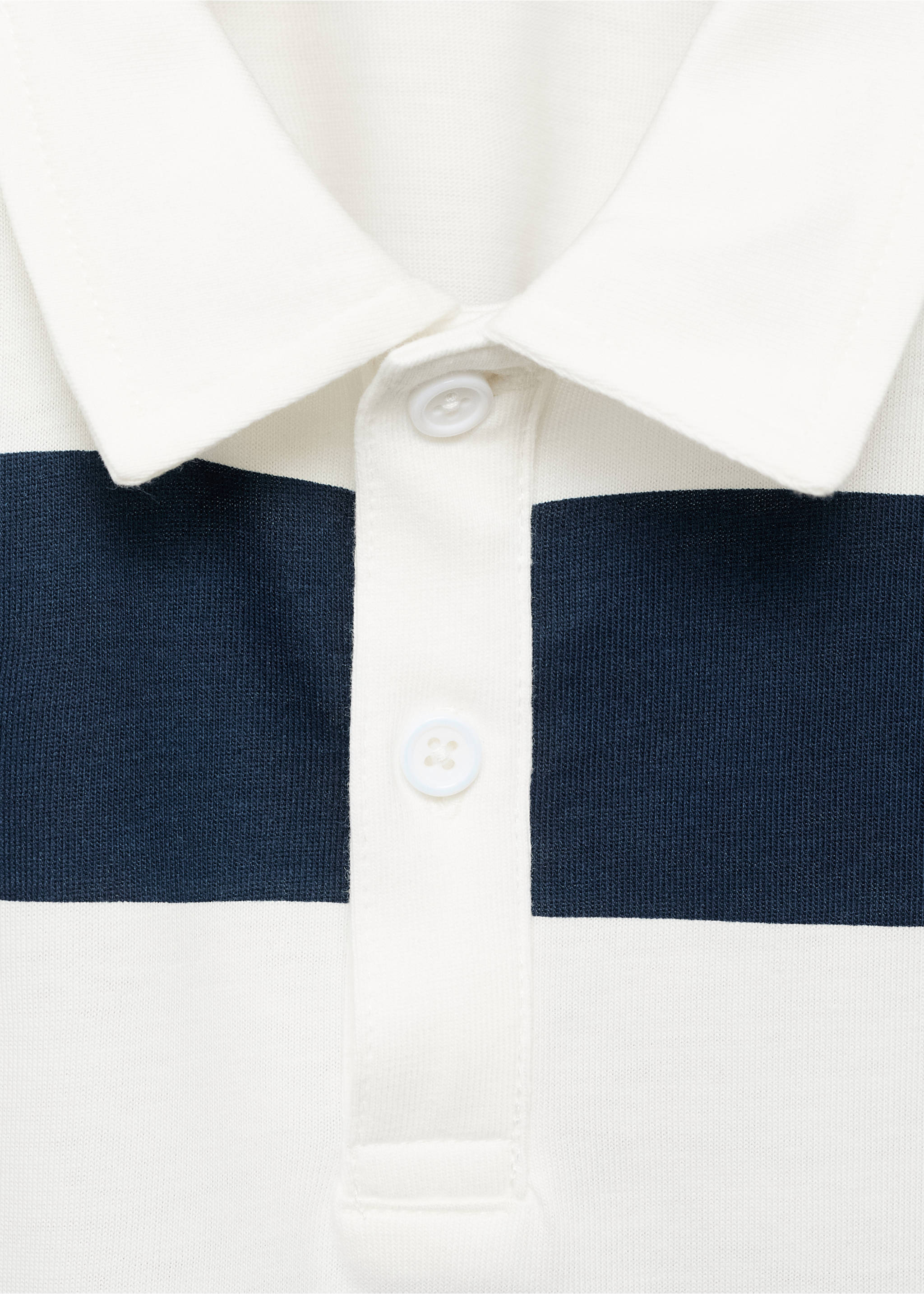 Striped cotton polo shirt - Details of the article 8, Navy. Ref: 17095155-00.