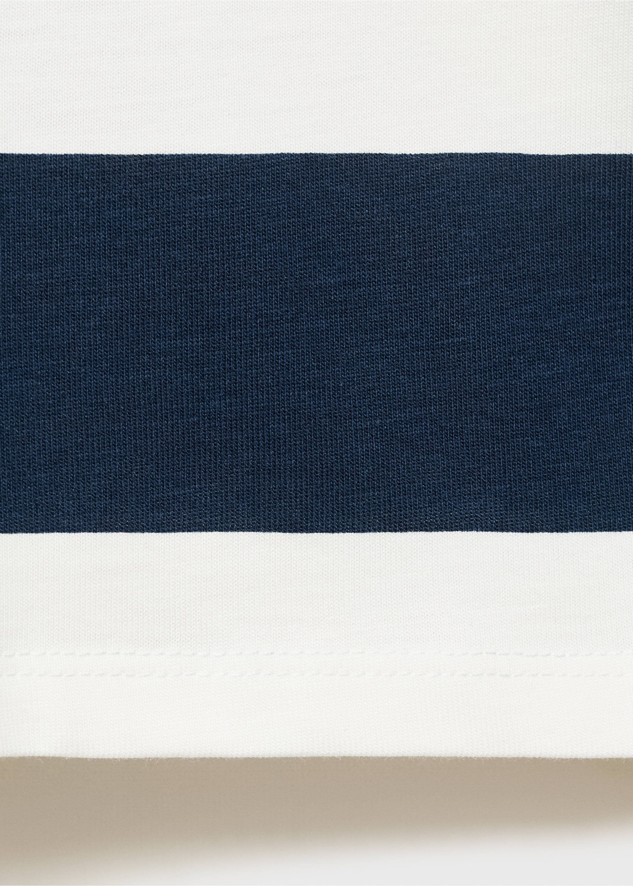Striped cotton polo shirt - Details of the article 0, Navy. Ref: 17095155-00.