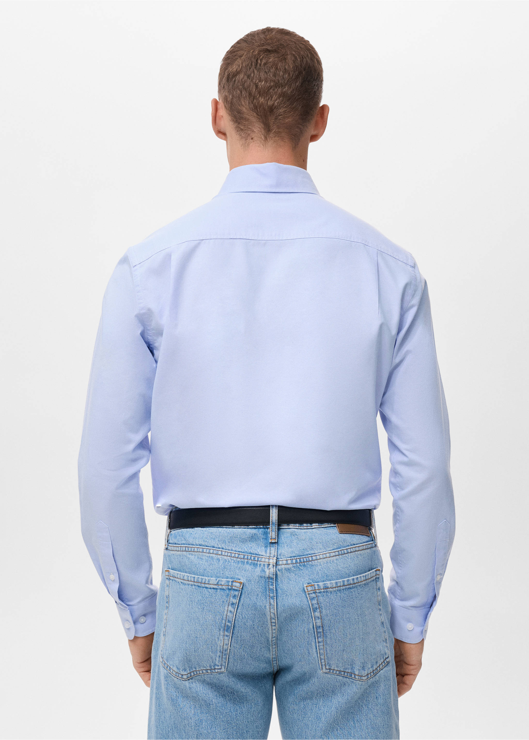 Chemise 100 % coton Oxford - Verso de l’article, Bleu ciel. Ref: 17095156-00.