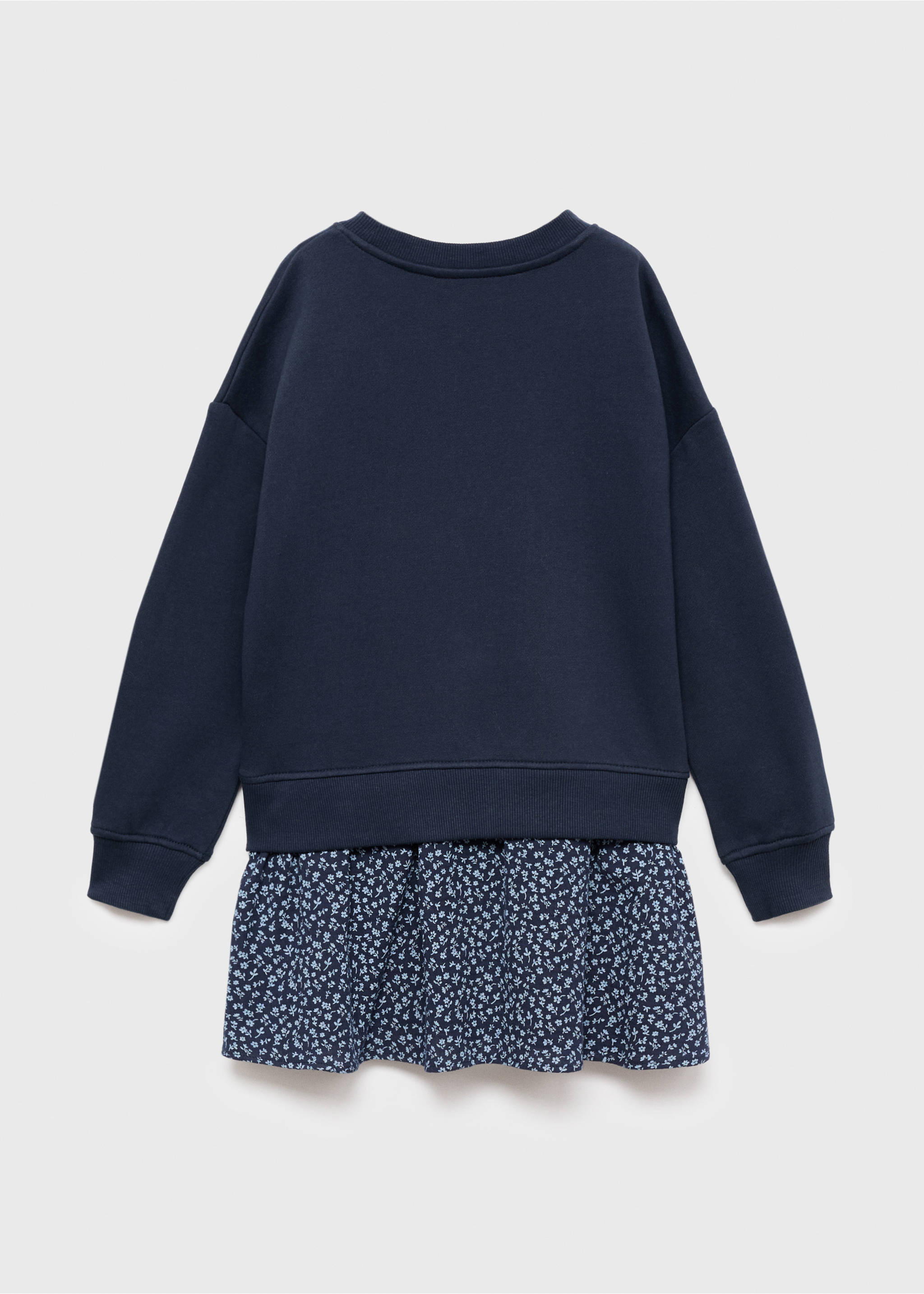 Floral sweatshirt dress - Reverse of the article, Navy. Ref: 17095158-00.