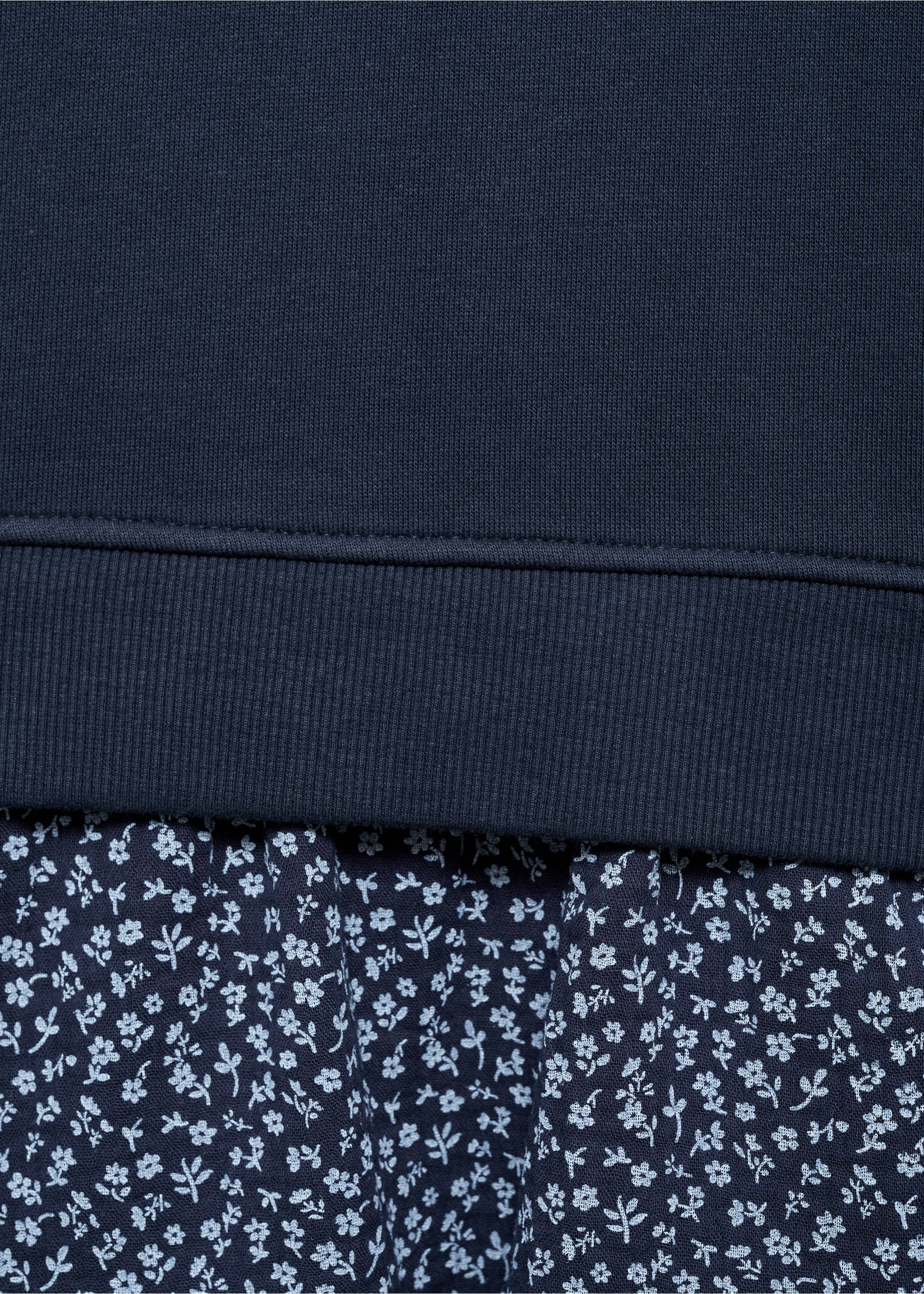 Floral sweatshirt dress - Details of the article 0, Navy. Ref: 17095158-00.