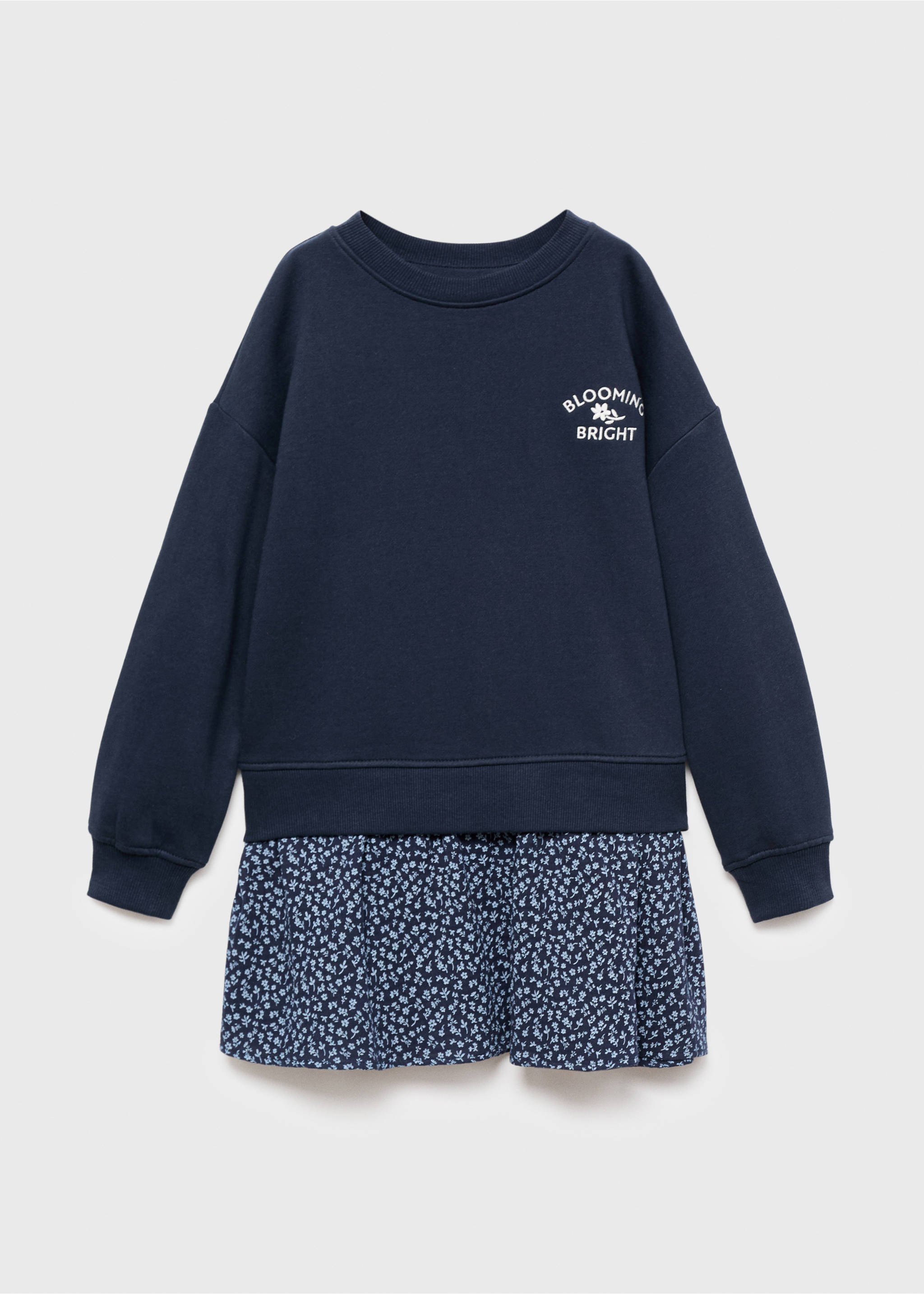 Floral sweatshirt dress - Article without model, Navy. Ref: 17095158-00.