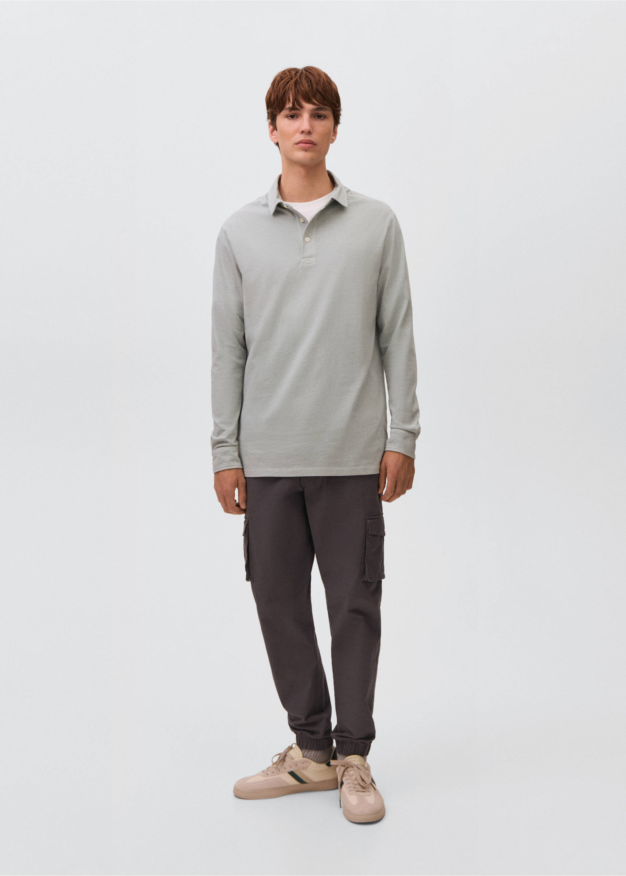Cotton basic polo shirt - General plane, Aqua Green. Ref: 17095167-00.