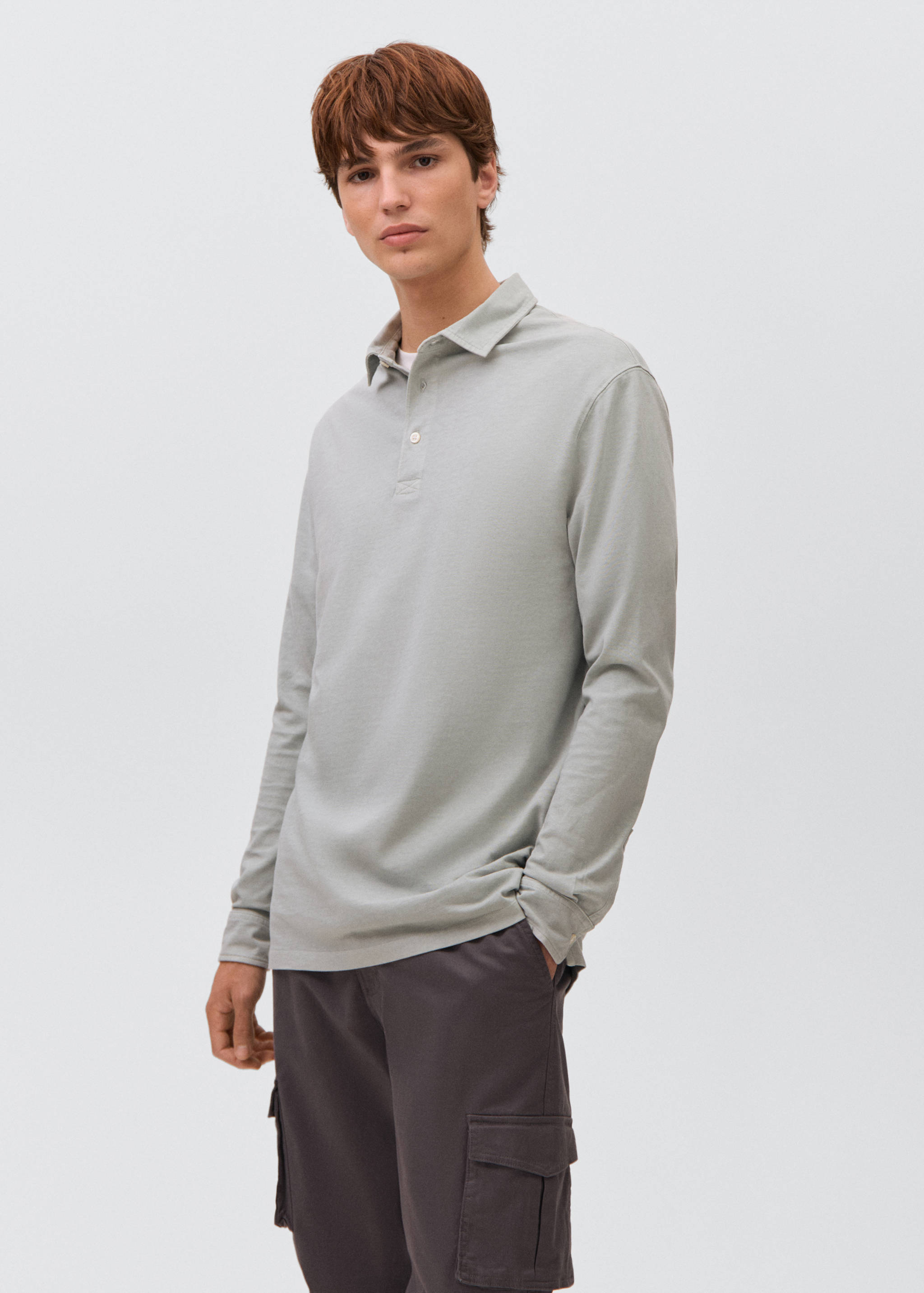Cotton basic polo shirt - Medium plane