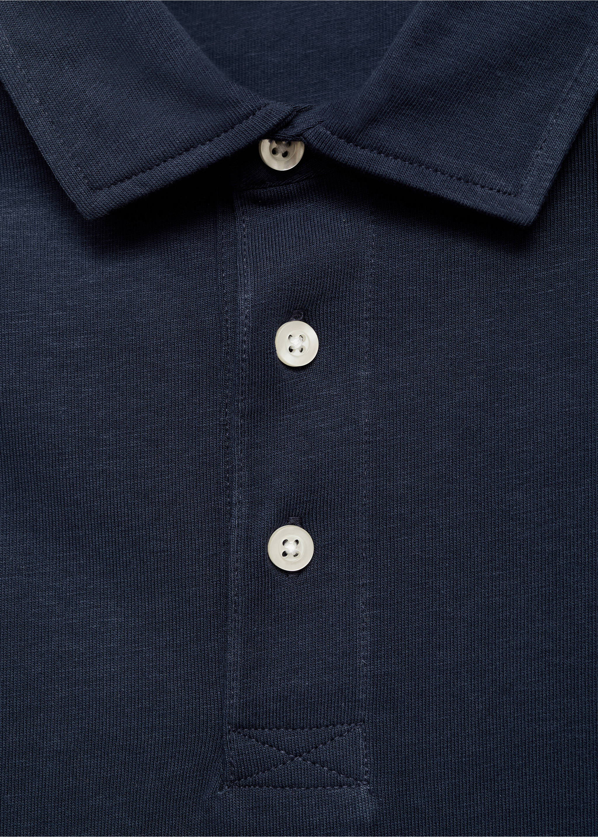 Cotton basic polo shirt - Details of the article 8, Navy. Ref: 17095167-00.