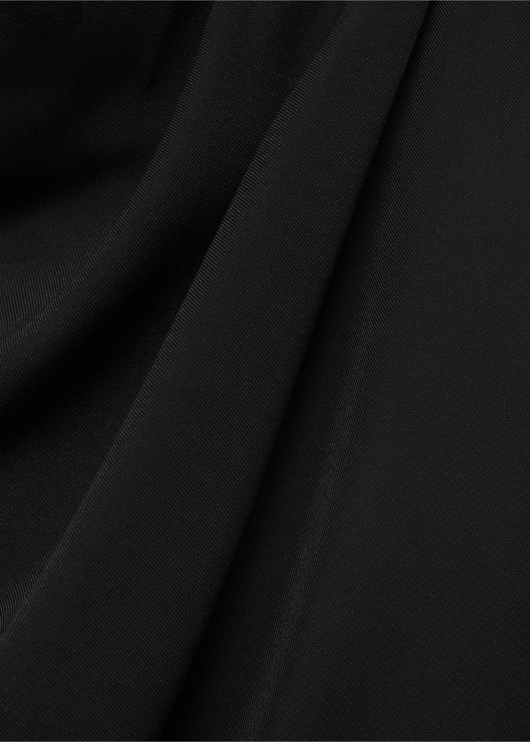 Lange jumpsuit met gedrapeerde hals en ceintuur - Detail van het artikel 8, Zwart. Ref: 17095785-00.