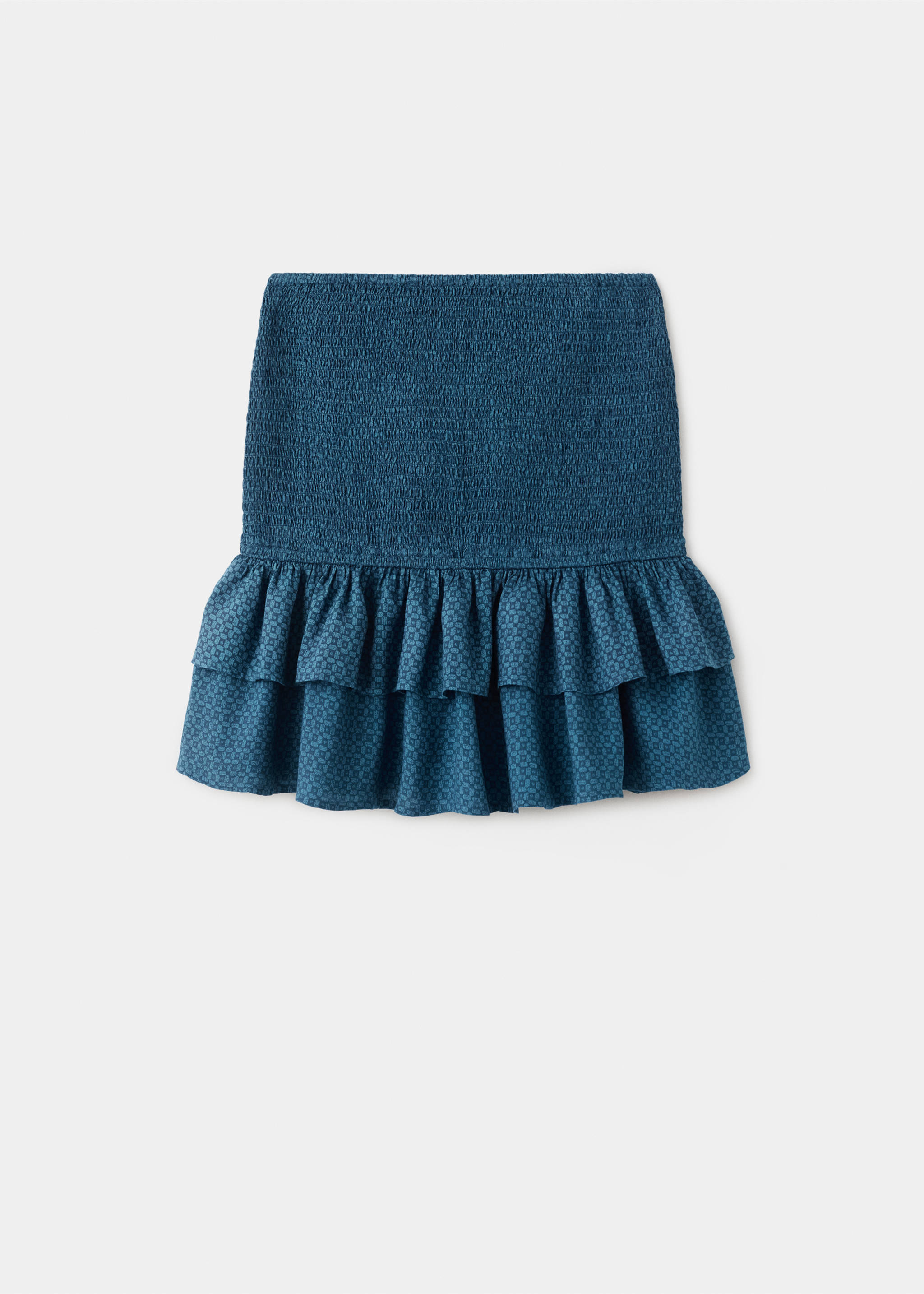 Gathered skirt with ruffles - Article without model, Navy. Ref: 17095790-00.