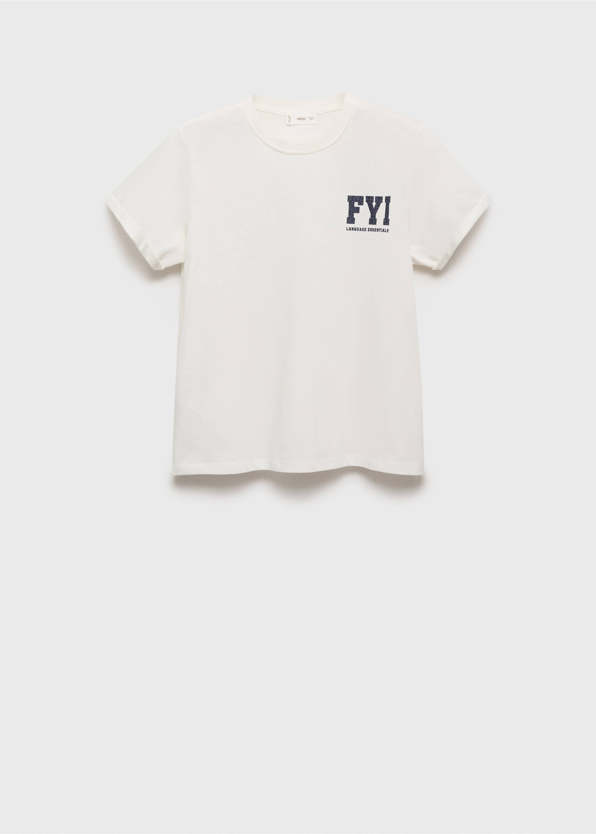 Katoenen T-shirt met print - Artikel zonder model, Gebroken wit. Ref: 17095791-00.